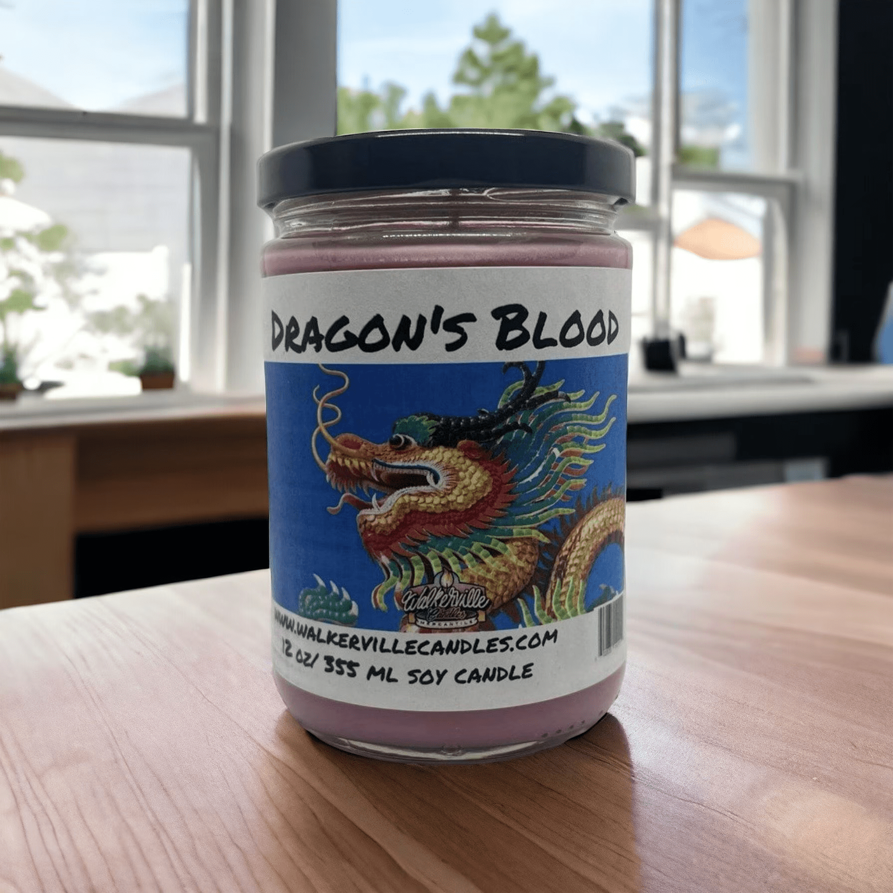 Dragon's Blood Coconut Soy 12.5 oz/ 375 ml Candle Wood Wick - Walkerville Candles