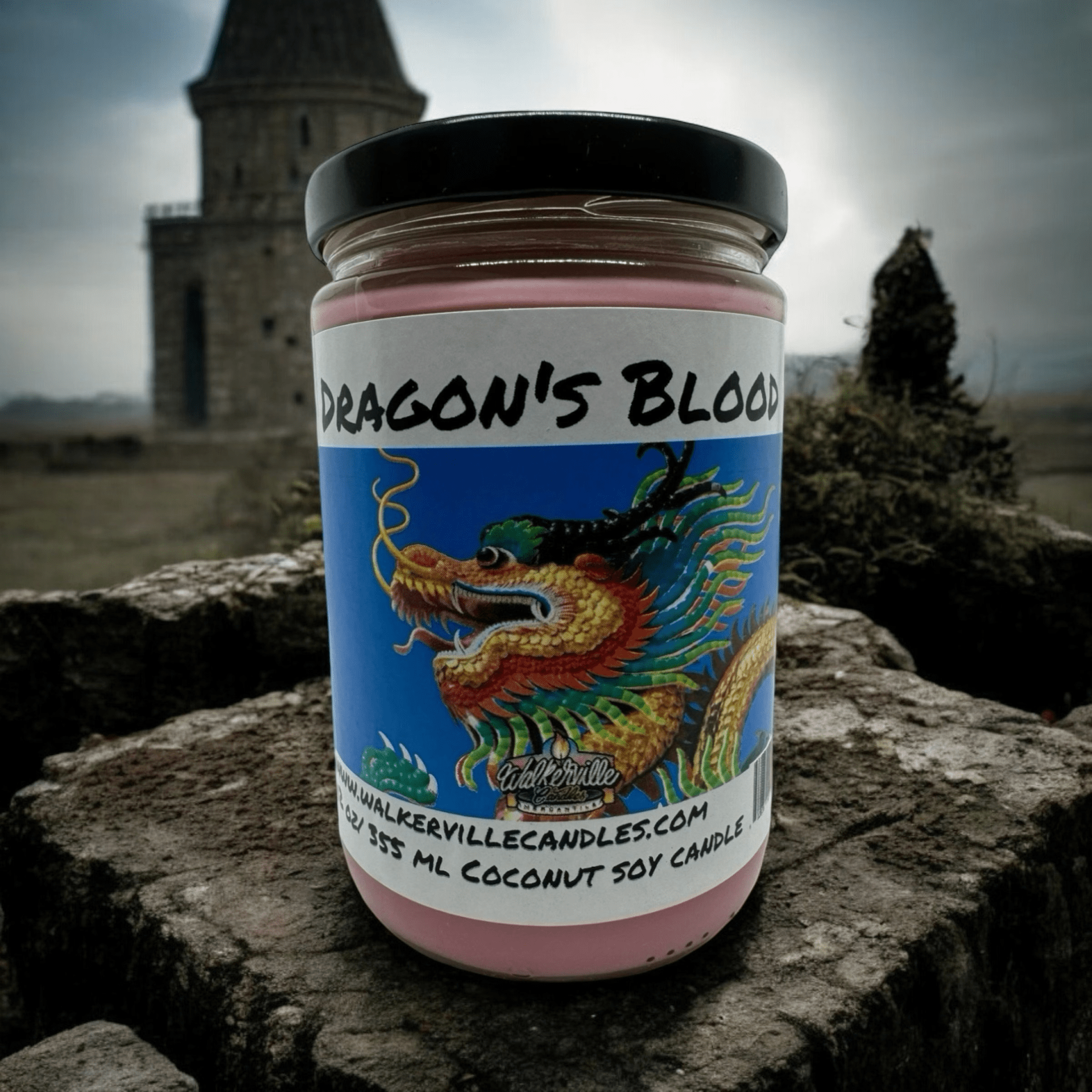Dragon's Blood Coconut Soy 12.5 oz/ 375 ml Candle Wood Wick - Walkerville Candles