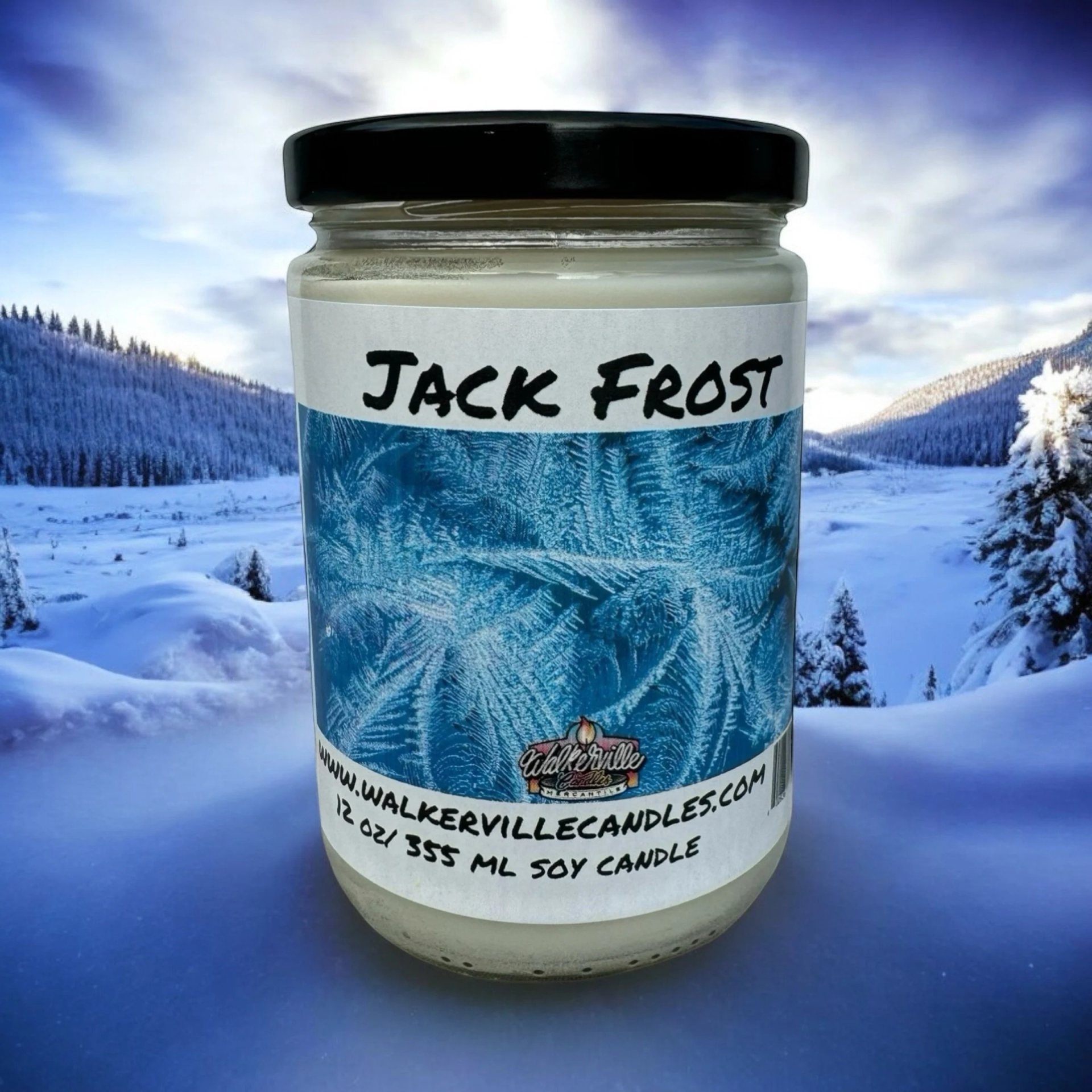 Jack Frost Vegan Coconut Soy 12 oz/ 355 ml Candle Hand-poured, Eco-friendly, Clean Burning, Christmas Bakery Food Drink