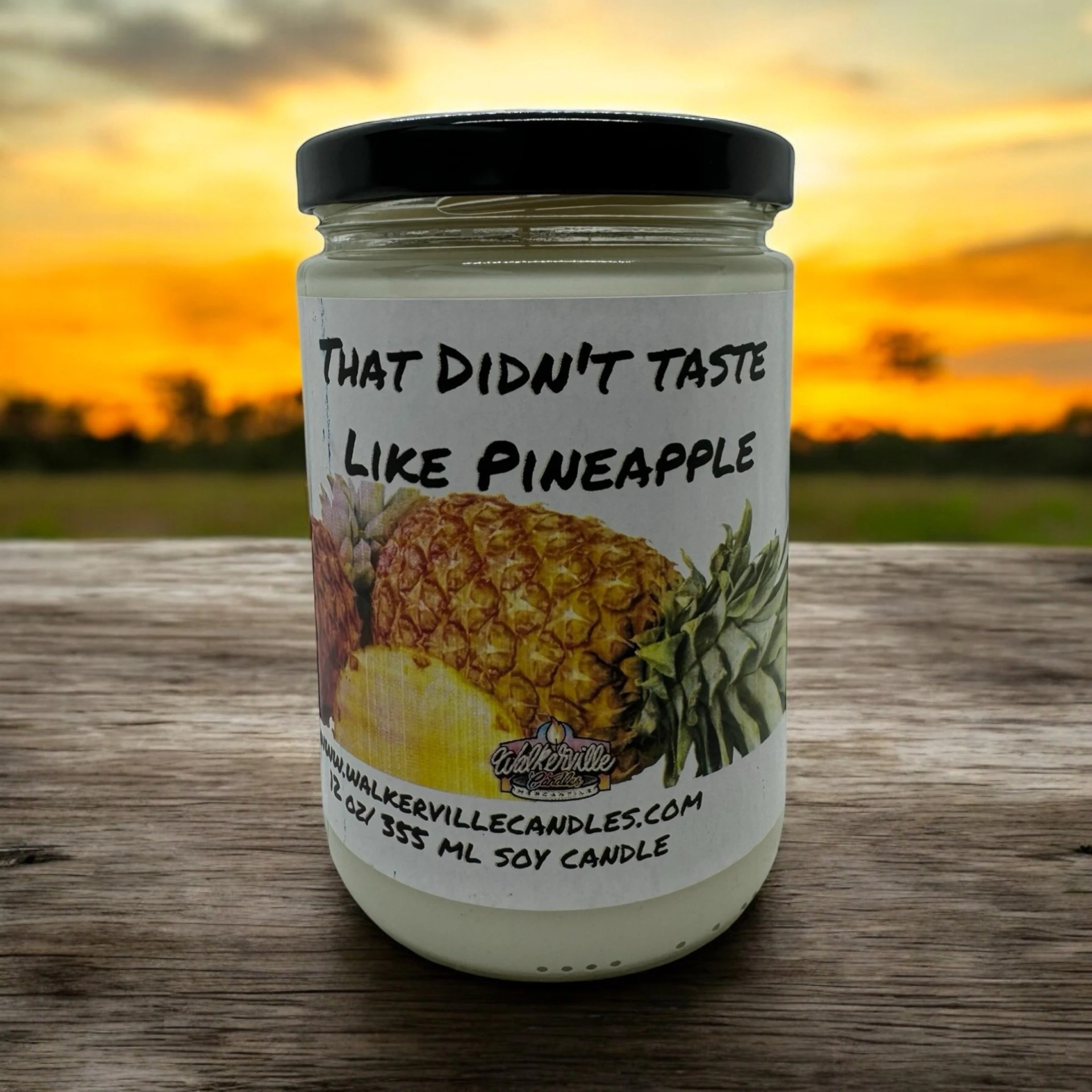 That Didn't Taste Like Pineapple Vegan Coconut Soy 12 oz/ 355 ml Candle Hand-poured, Eco-friendly, Clean Burning, Fruity Wood Wick