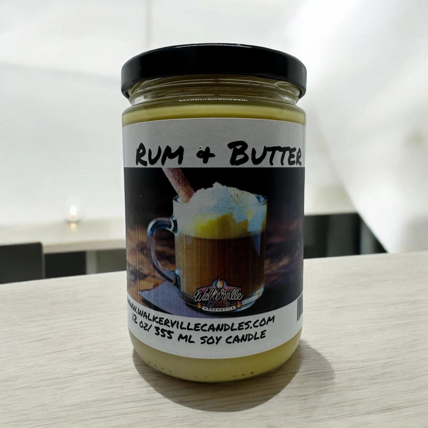 Rum & Butter 100% Coconut Soy Eco-friendly 12 oz Candle Wood Wick