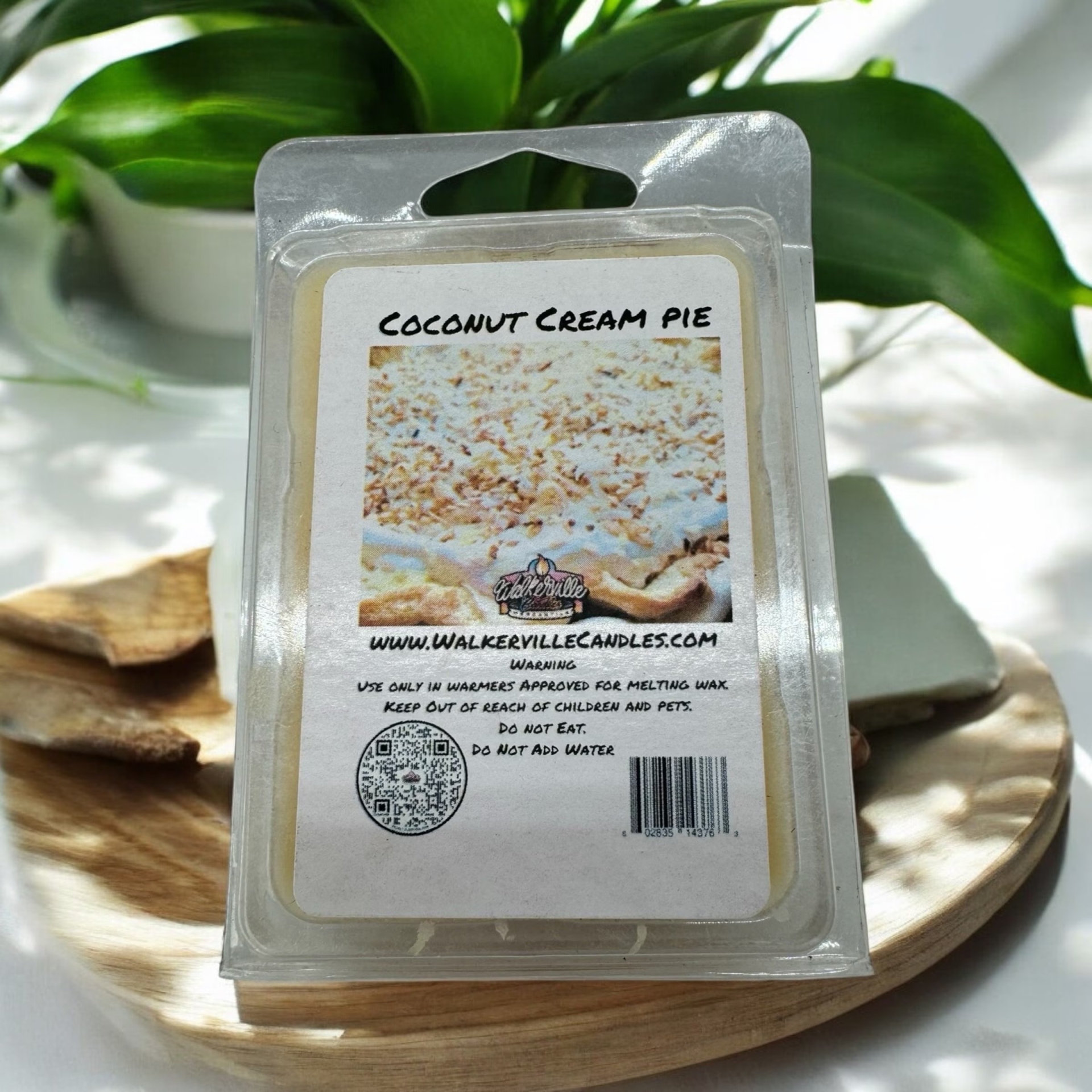 Coconut Cream Pie Vegan Soy wax, Hand-poured, Eco-friendly Bakery Clean Wax Melt
