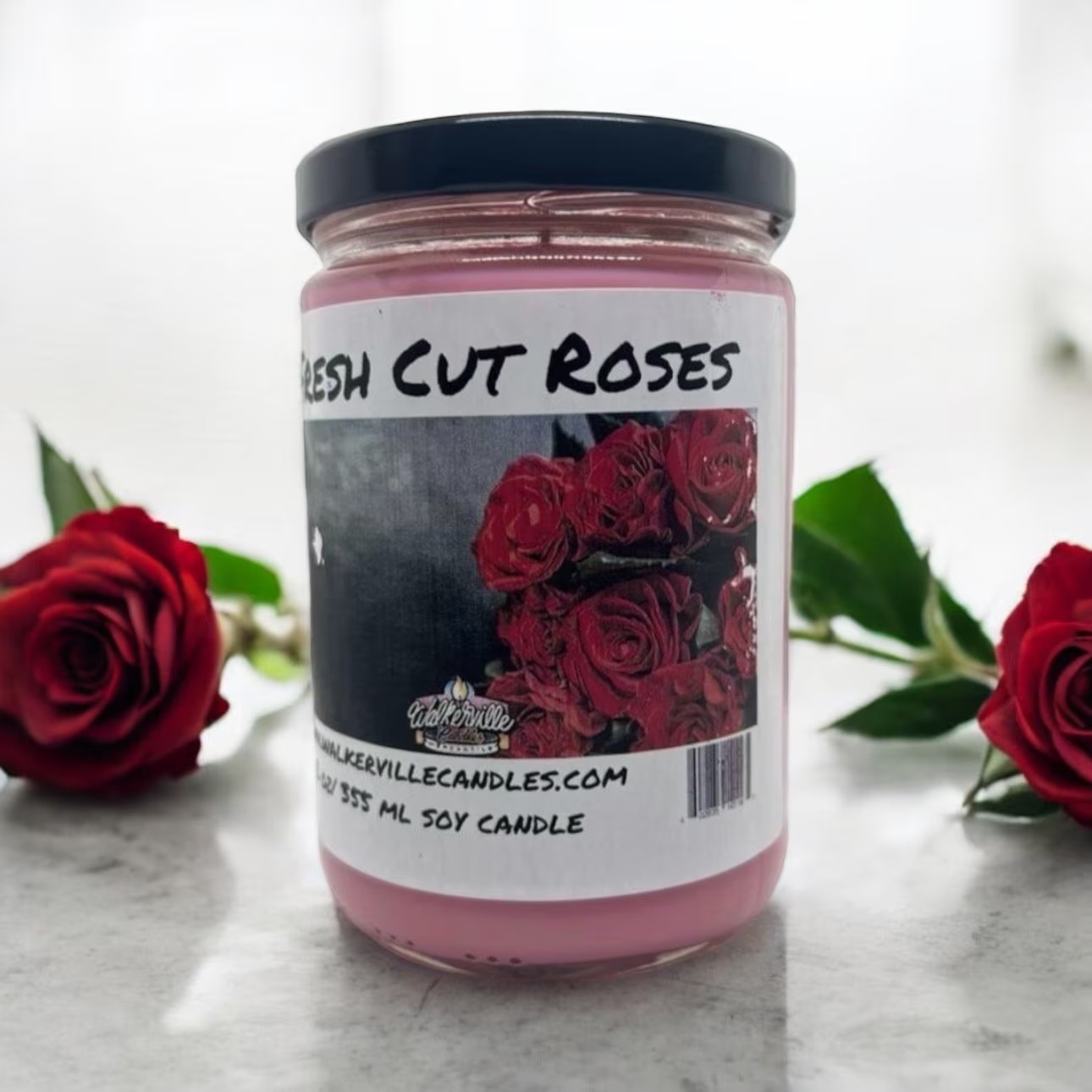 Fresh Cut Roses 100% Coconut Soy Eco-friendly 12 oz Candle Wood Wick