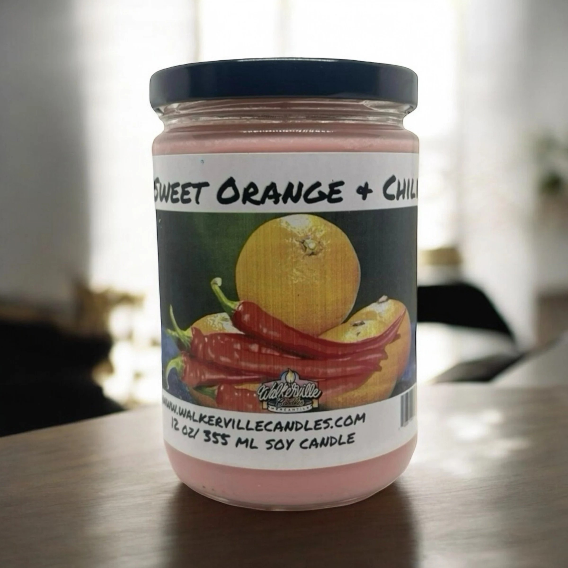 Sweet Orange & Chili Vegan Coconut Soy 12 oz/ 355 ml Candle Hand-poured, Eco-friendly, Clean Burning, Fruity