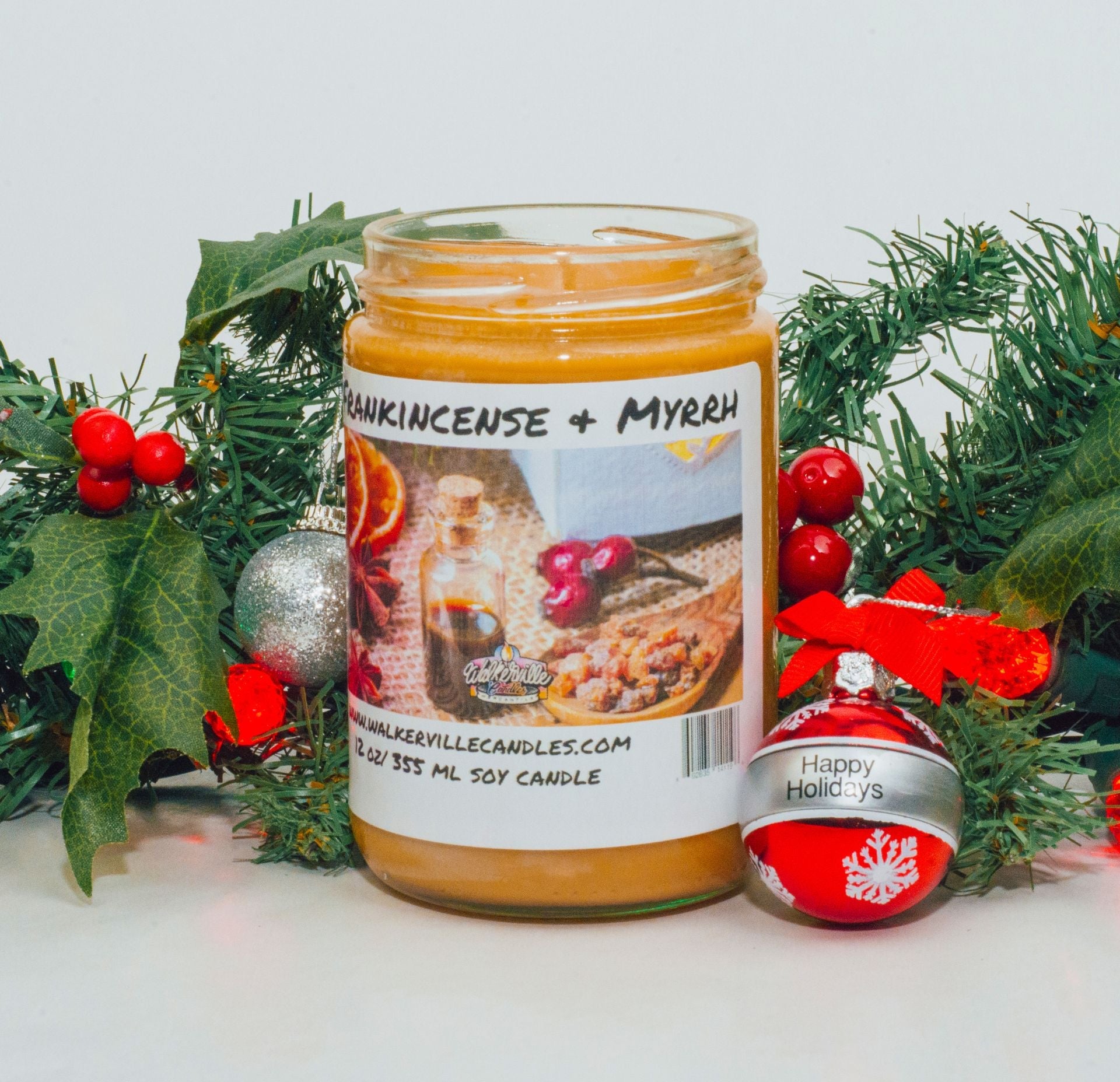 Frankincense & Myrrh Coconut Soy 12.5 oz/ 375 ml Candle Wood Wick - Walkerville Candles