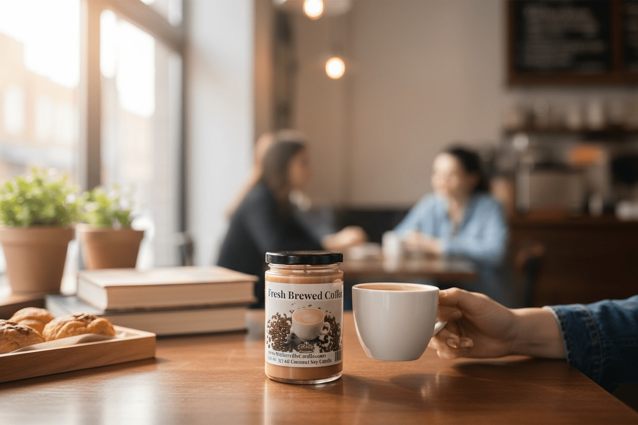 Fresh Brewed Coffee Coconut Soy 12.5 oz/ 375 ml Candle Wood Wick - Walkerville Candles