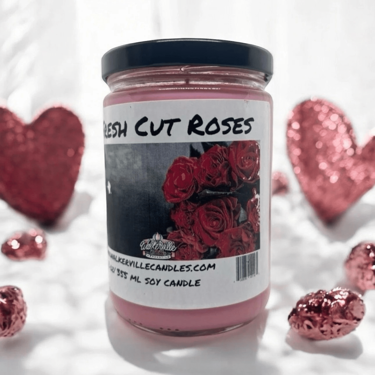 Fresh Cut Roses Coconut Soy 12.5 oz/ 375 ml Candle Wood Wick - Walkerville Candles
