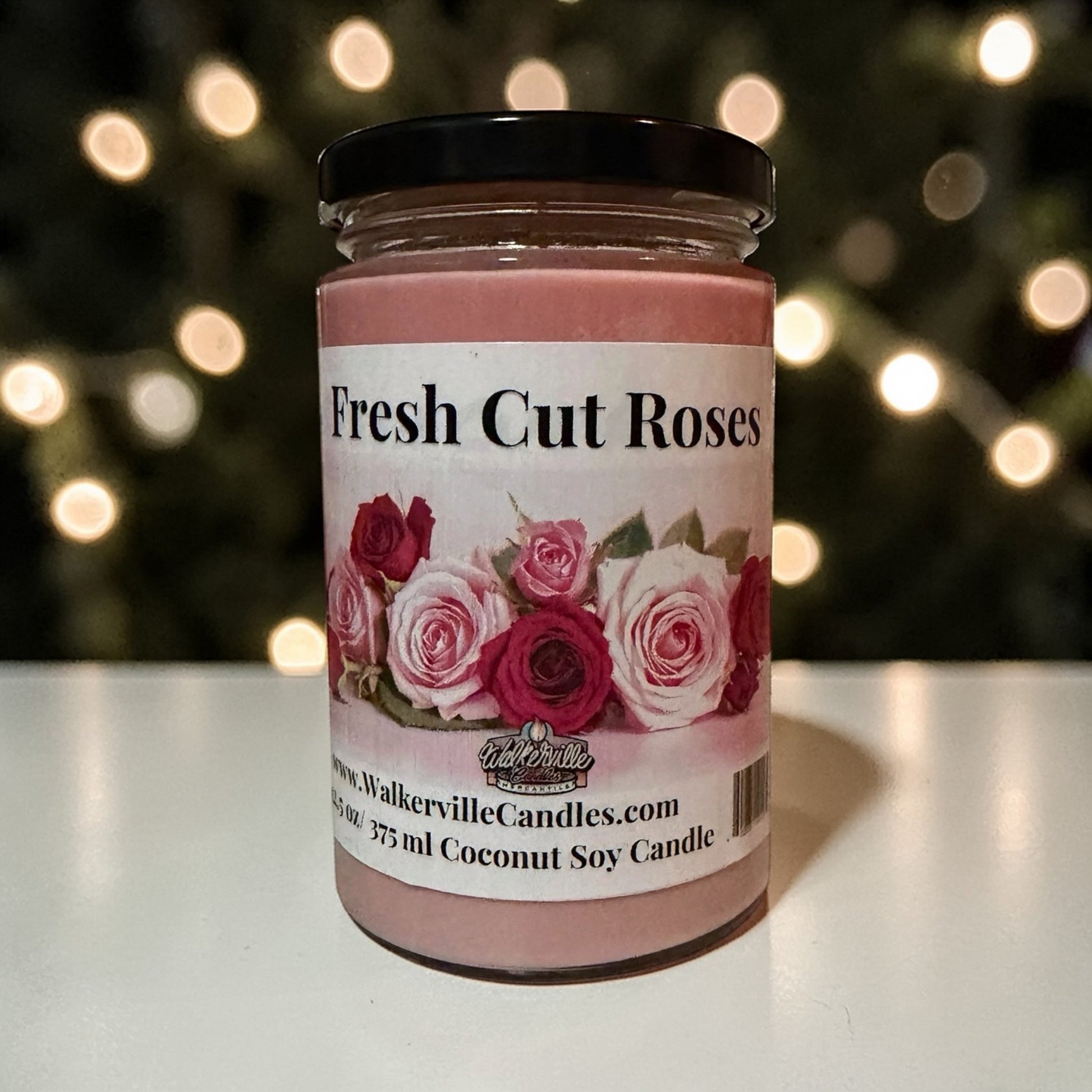 Fresh Cut Roses Coconut Soy 12.5 oz/ 375 ml Candle Wood Wick - Walkerville Candles