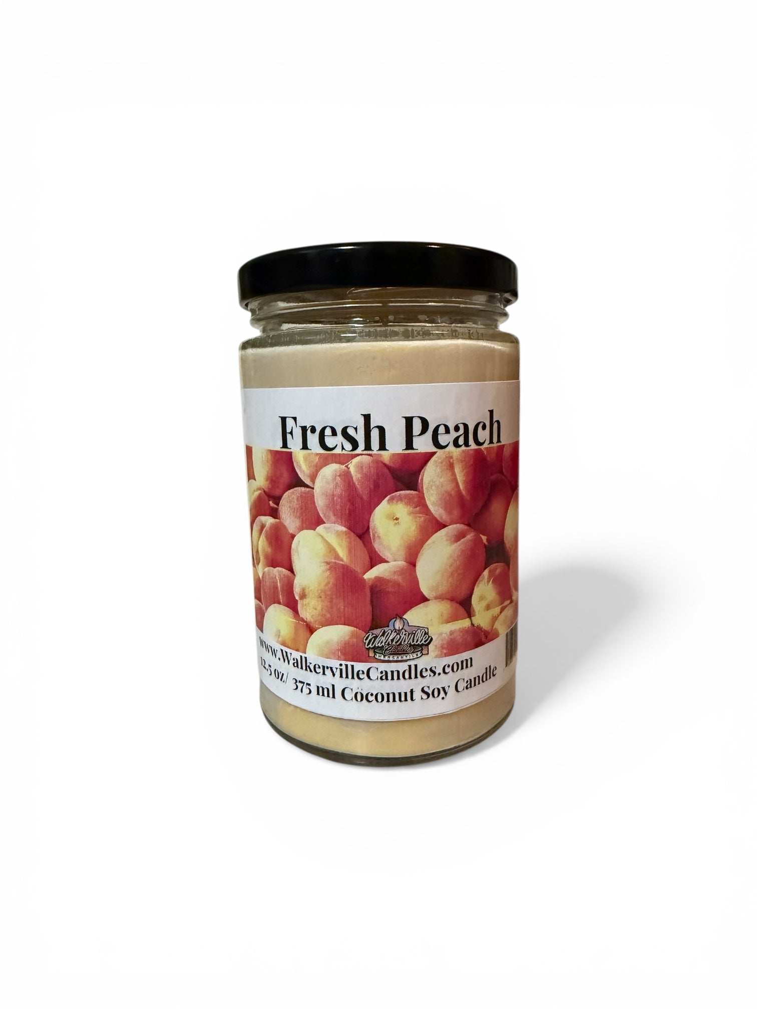 Fresh Peach Coconut Soy 12.5 oz/ 375 ml Candle Wood Wick - Walkerville Candles