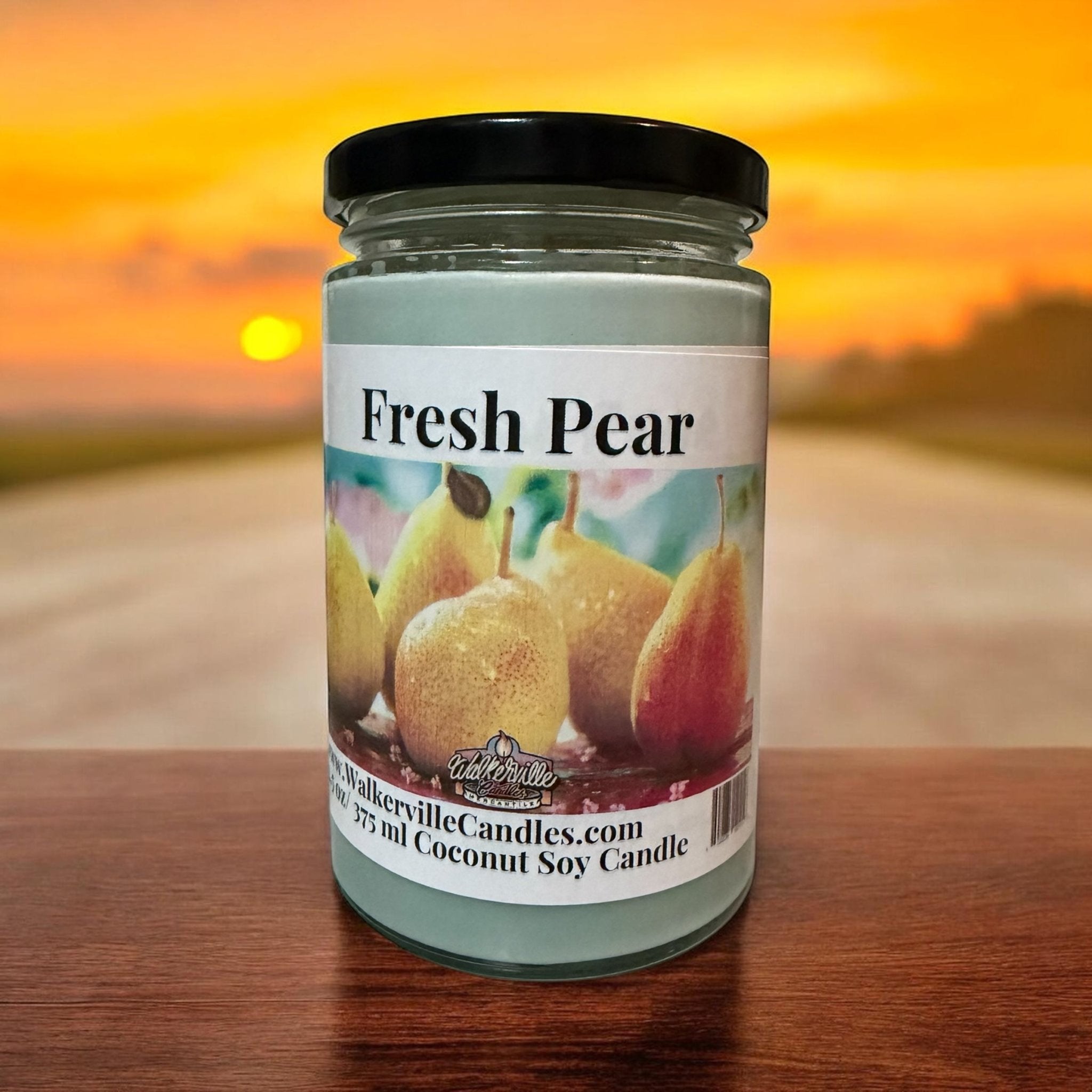 Fresh Pear Coconut Soy 12.5 oz/ 375 ml Candle Wood Wick - Walkerville Candles