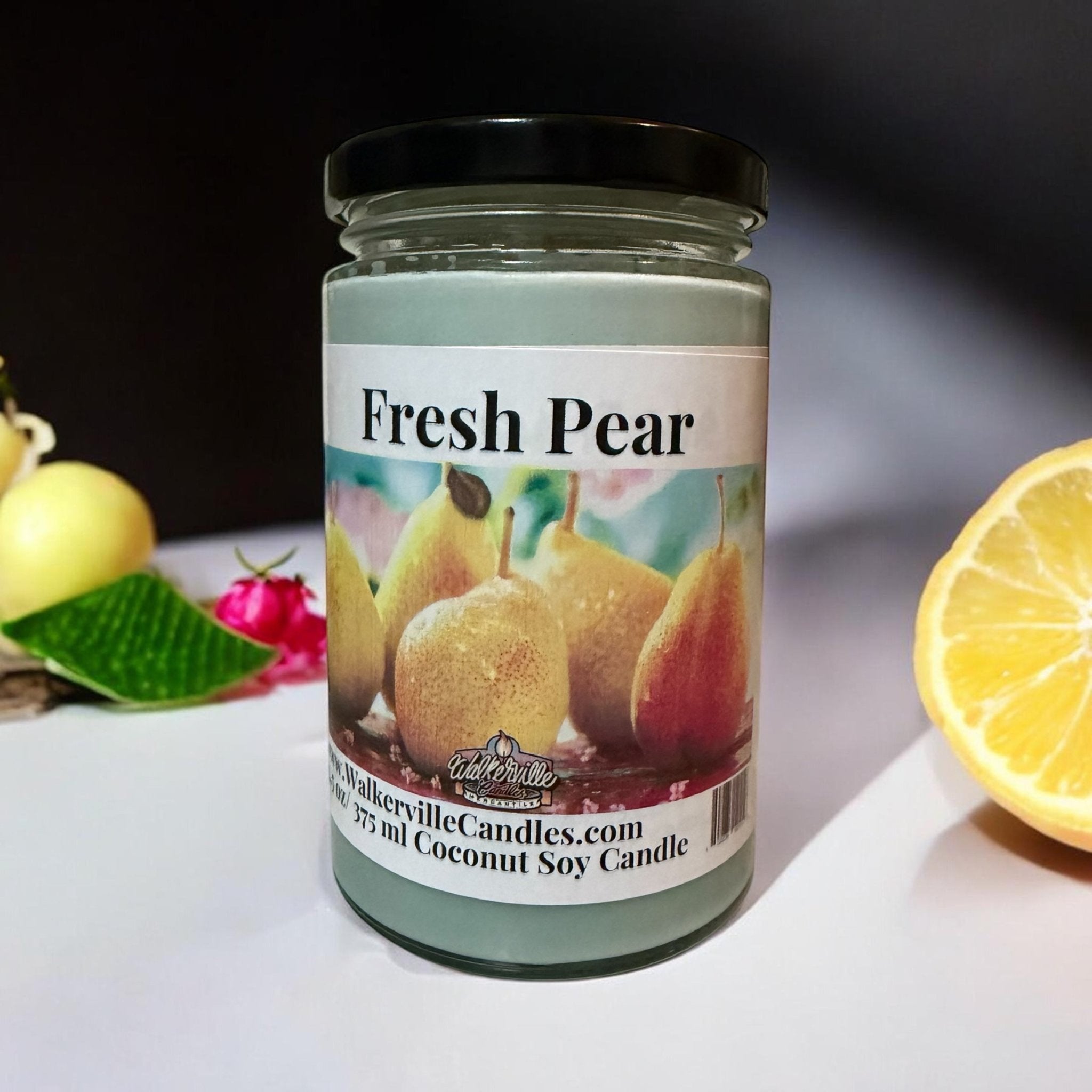 Fresh Pear Coconut Soy 12.5 oz/ 375 ml Candle Wood Wick - Walkerville Candles