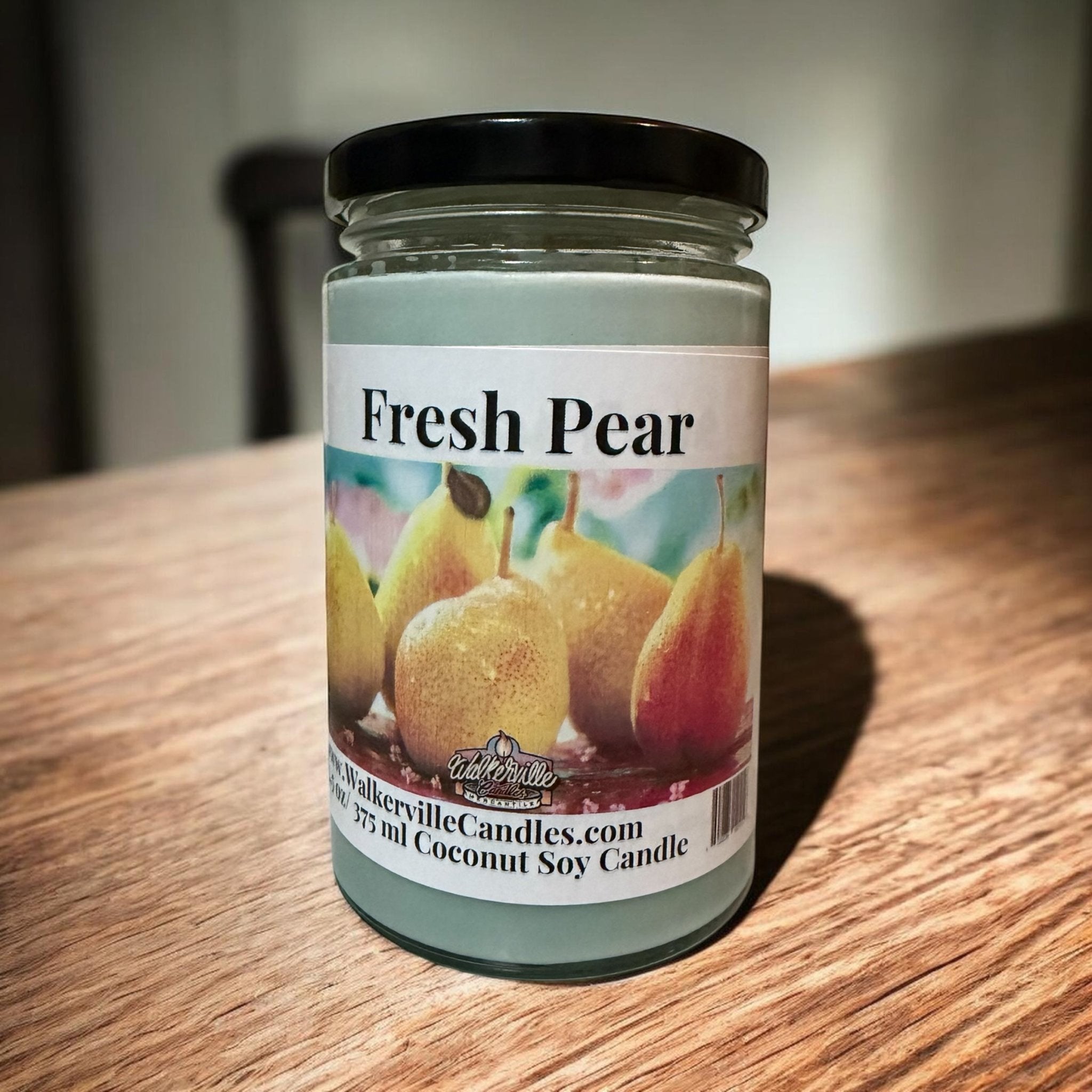 Fresh Pear Coconut Soy 12.5 oz/ 375 ml Candle Wood Wick - Walkerville Candles