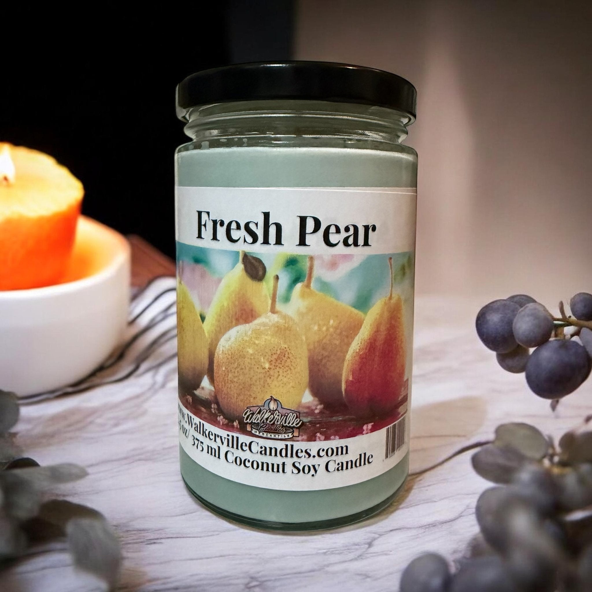 Fresh Pear Coconut Soy 12.5 oz/ 375 ml Candle Wood Wick - Walkerville Candles