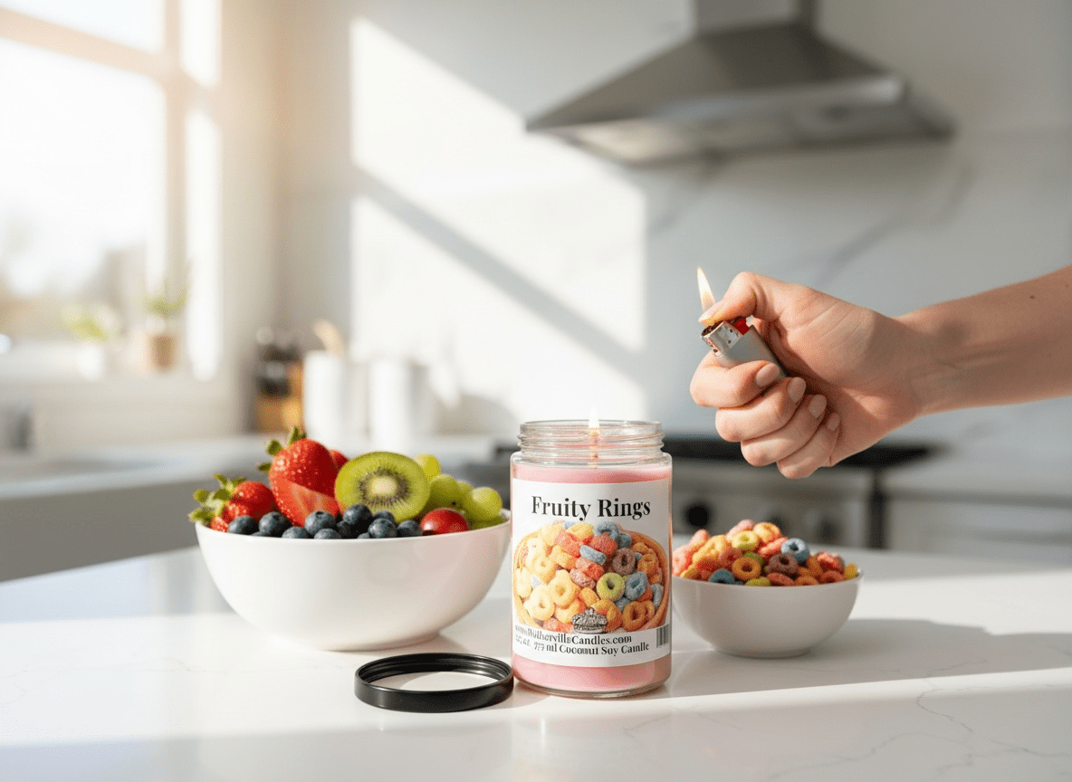 Fruity Rings Coconut Soy 12.5 oz/ 375 ml Candle Wood Wick - Walkerville Candles