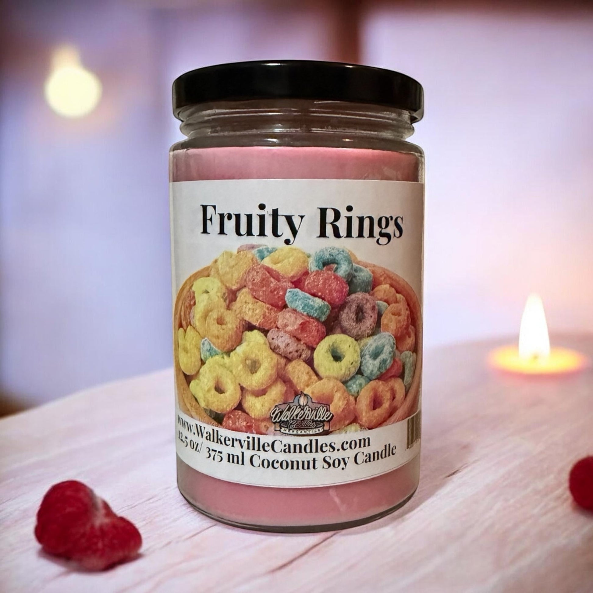 Fruity Rings Coconut Soy 12.5 oz/ 375 ml Candle Wood Wick - Walkerville Candles