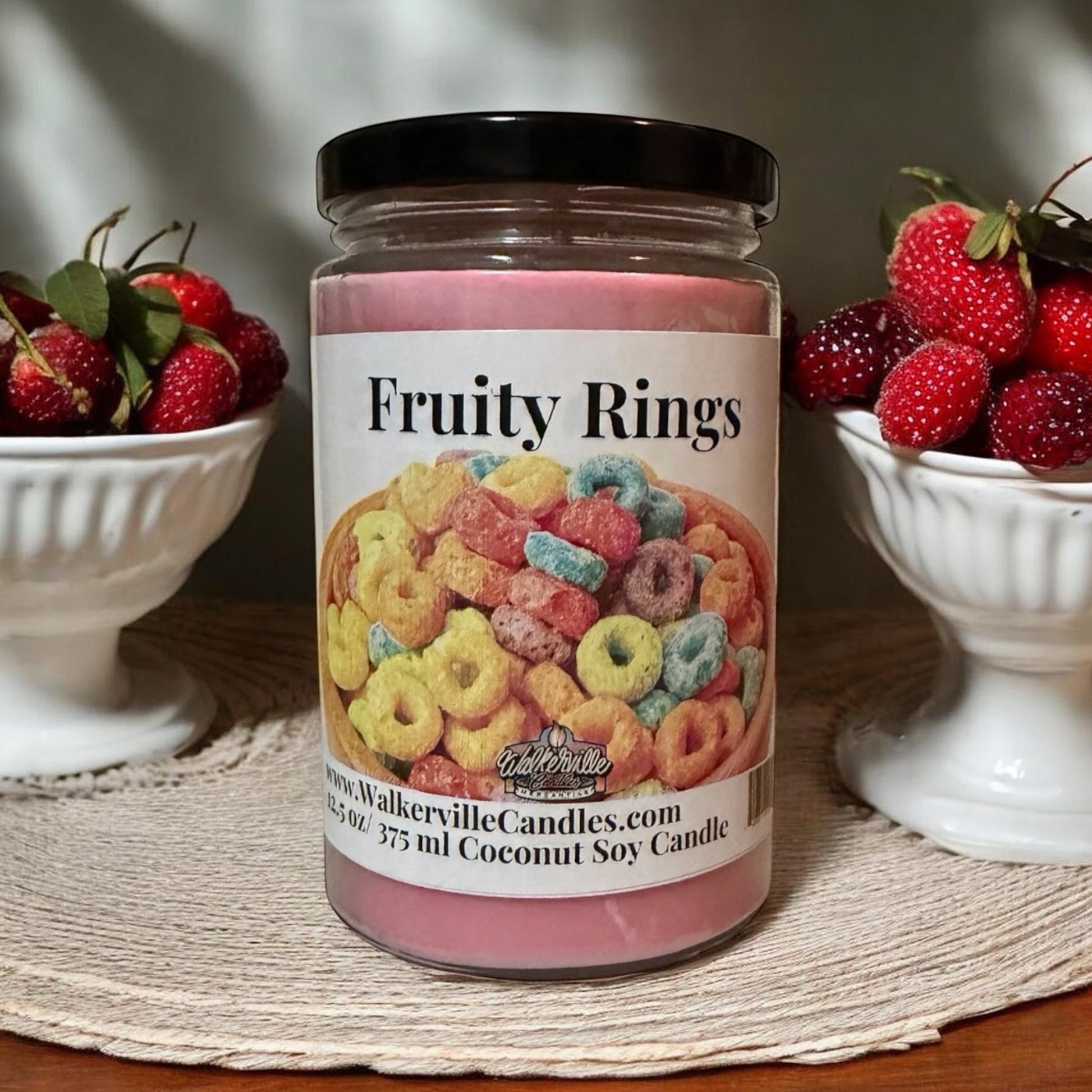 Fruity Rings Coconut Soy 12.5 oz/ 375 ml Candle Wood Wick - Walkerville Candles