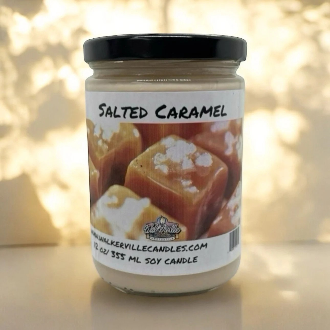 Salted Caramel 100% Coconut Soy Eco-friendly 12 oz Candle Wood Wick