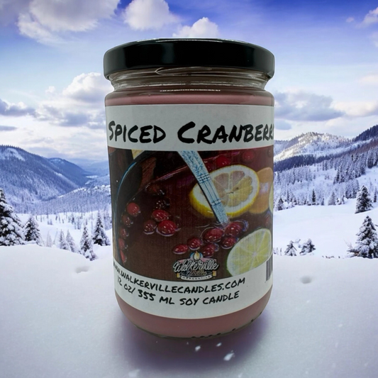 Spiced Cranberry 100% Coconut Soy Eco-friendly 12 oz Candle Wood Wick