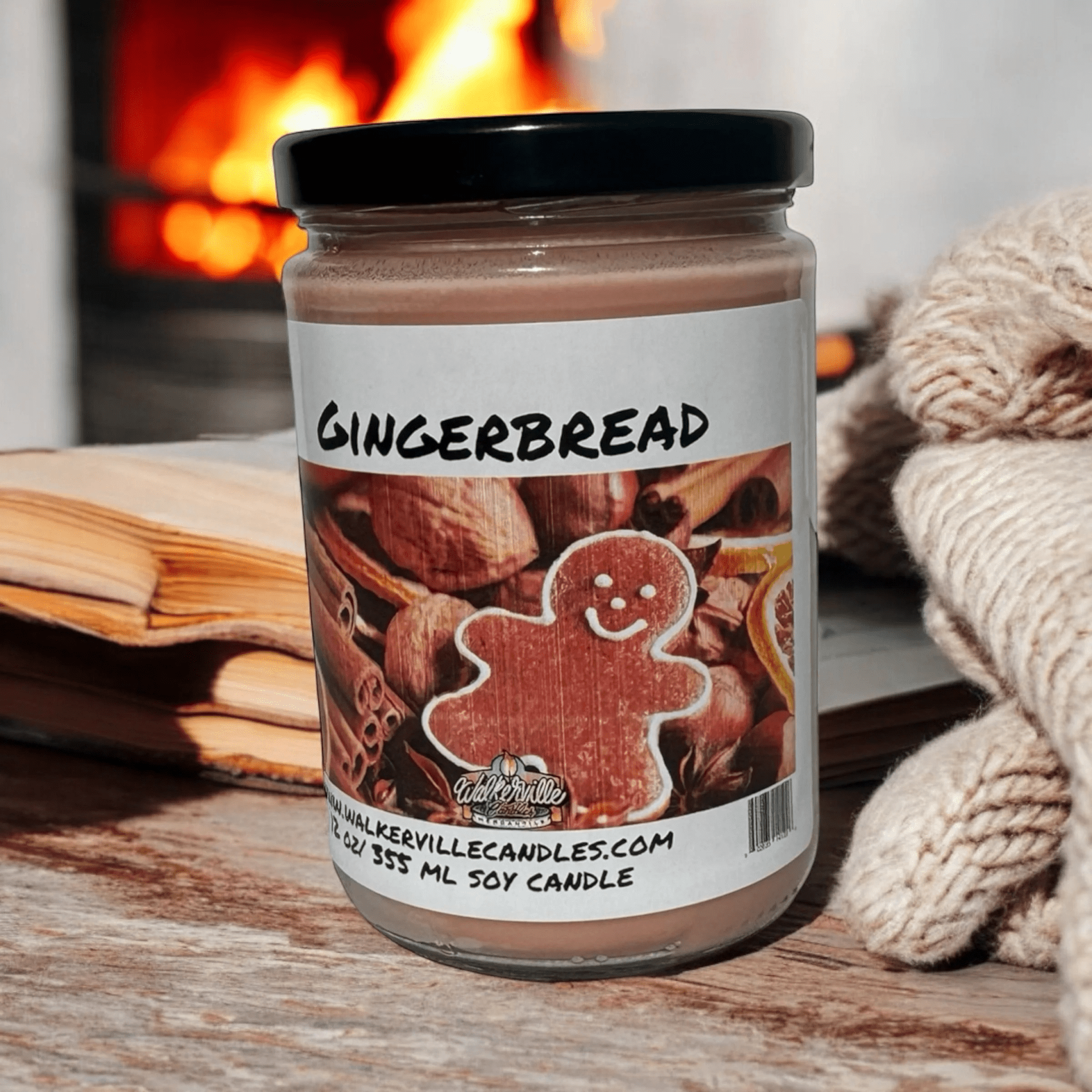 Gingerbread Coconut Soy 12.5 oz/ 375 ml Candle Wood Wick - Walkerville Candles