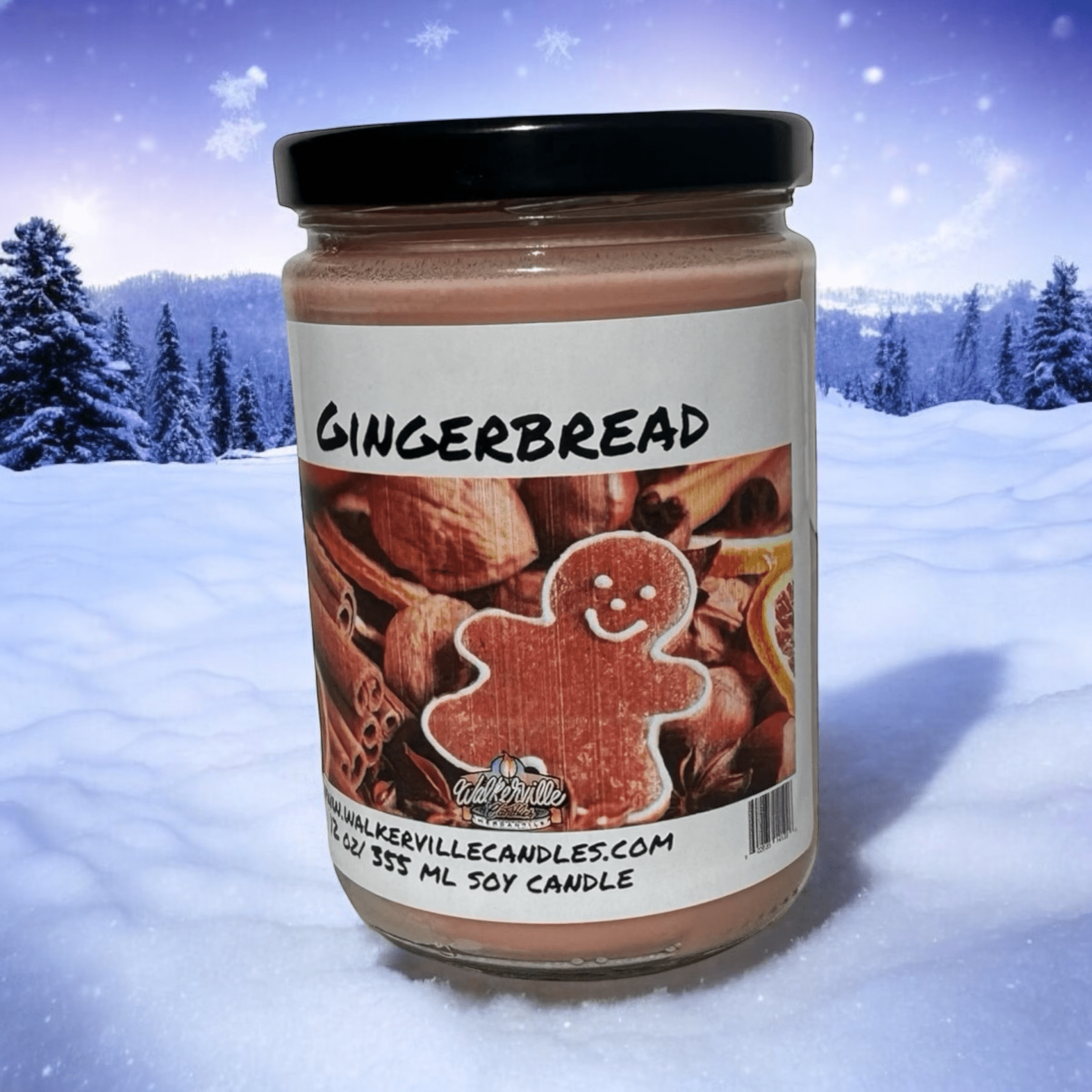 Gingerbread Coconut Soy 12.5 oz/ 375 ml Candle Wood Wick - Walkerville Candles