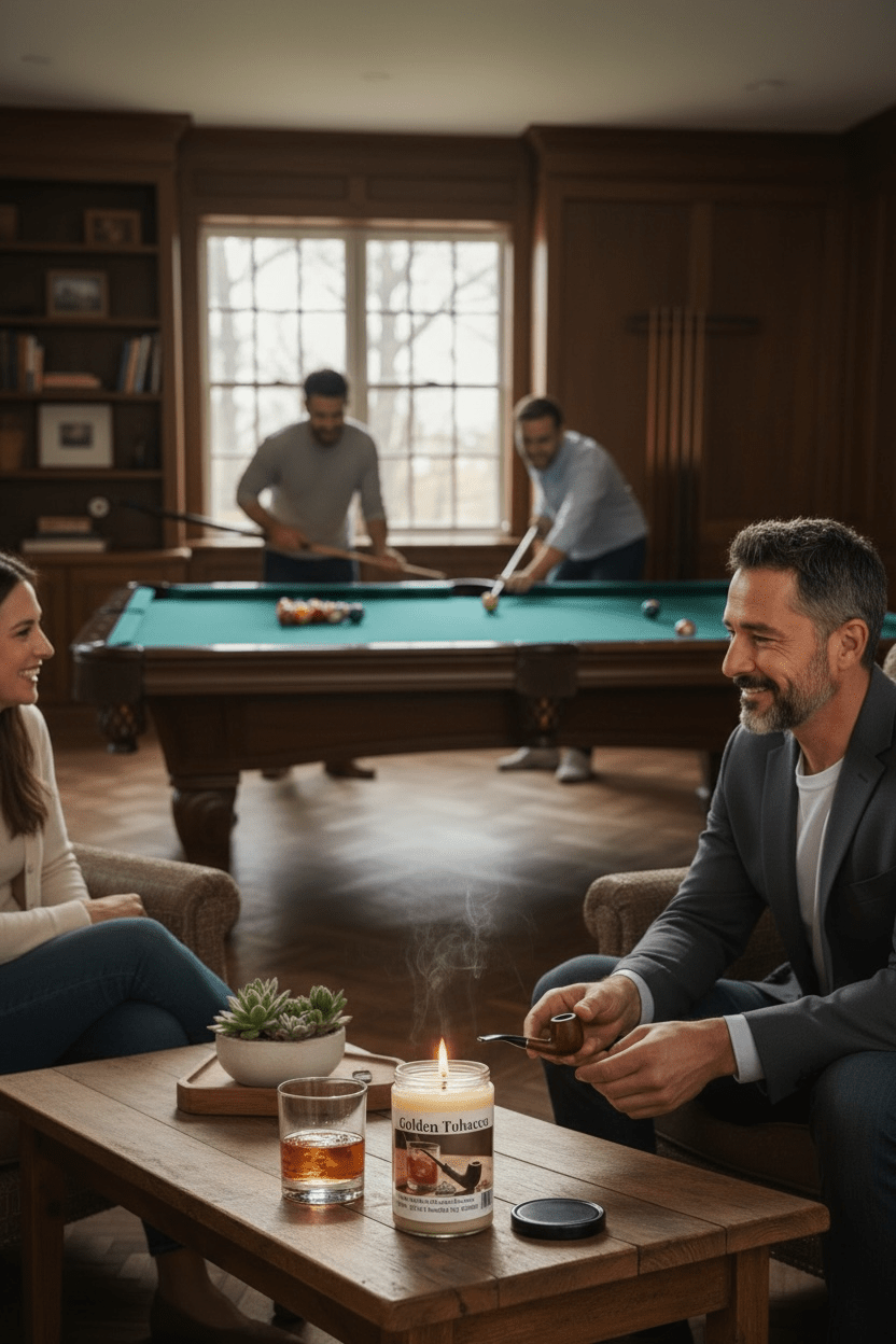 Golden Tobacco Coconut Soy 12.5 oz/ 375 ml Candle Wood Wick - Walkerville Candles