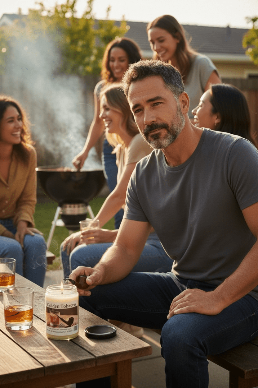 Golden Tobacco Coconut Soy 12.5 oz/ 375 ml Candle Wood Wick - Walkerville Candles