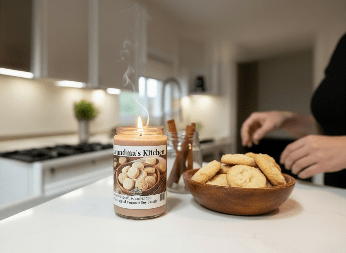 Grandma's Kitchen Coconut Soy 12.5 oz/ 375 ml Candle Wood Wick - Walkerville Candles