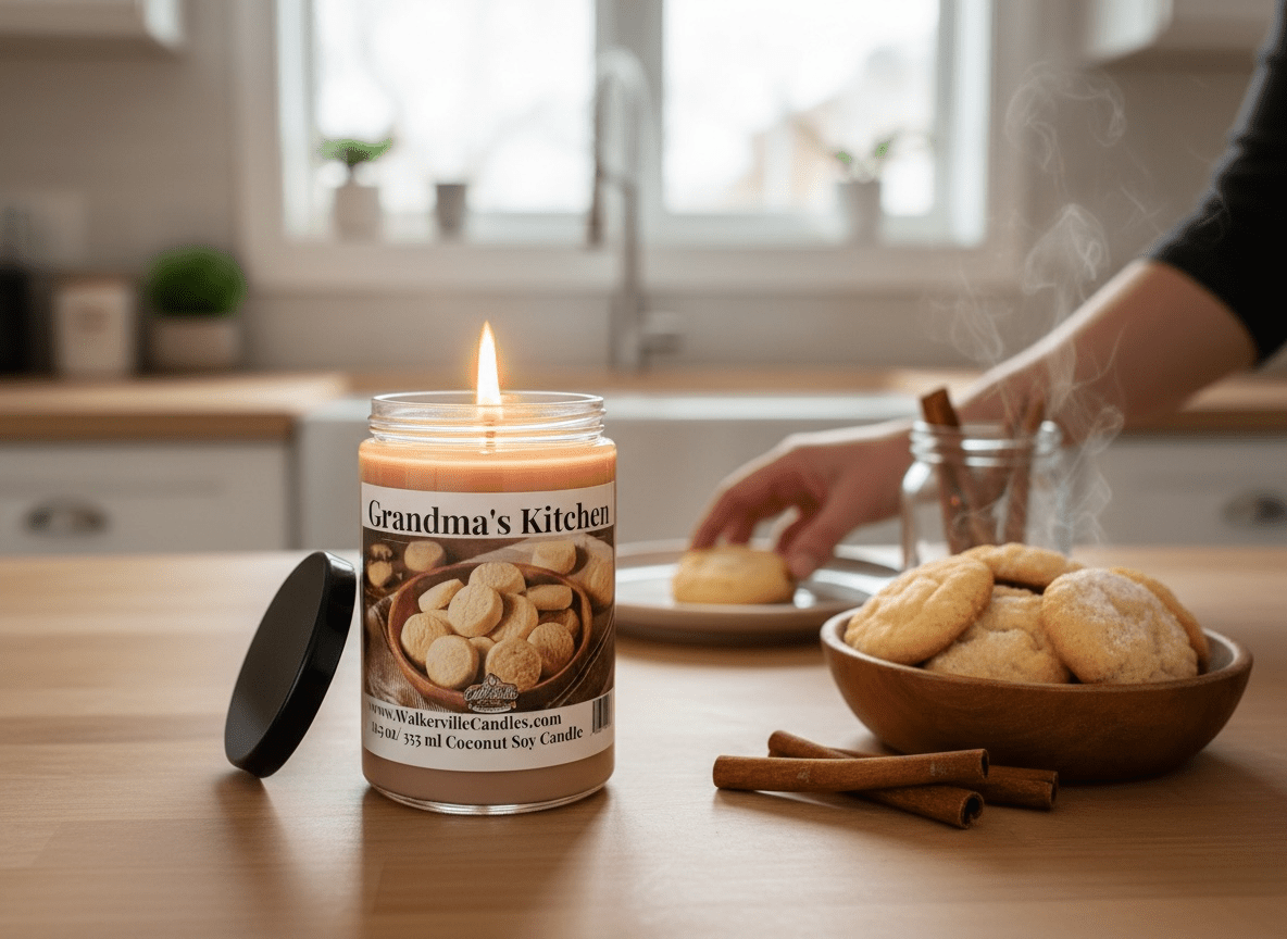 Grandma's Kitchen Coconut Soy 12.5 oz/ 375 ml Candle Wood Wick - Walkerville Candles