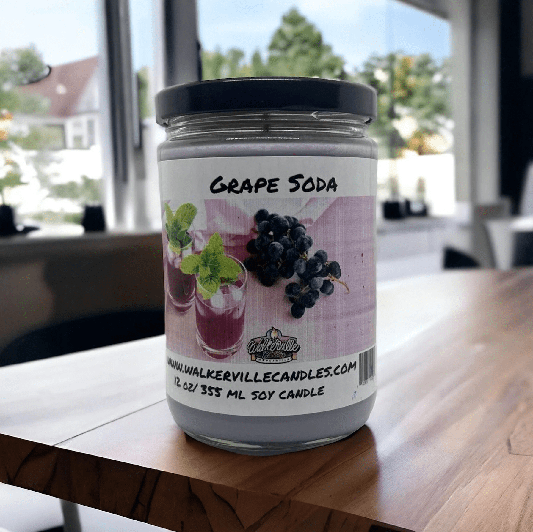 Grape Soda Coconut Soy 12.5 oz/ 375 ml Candle Wood Wick - Walkerville Candles
