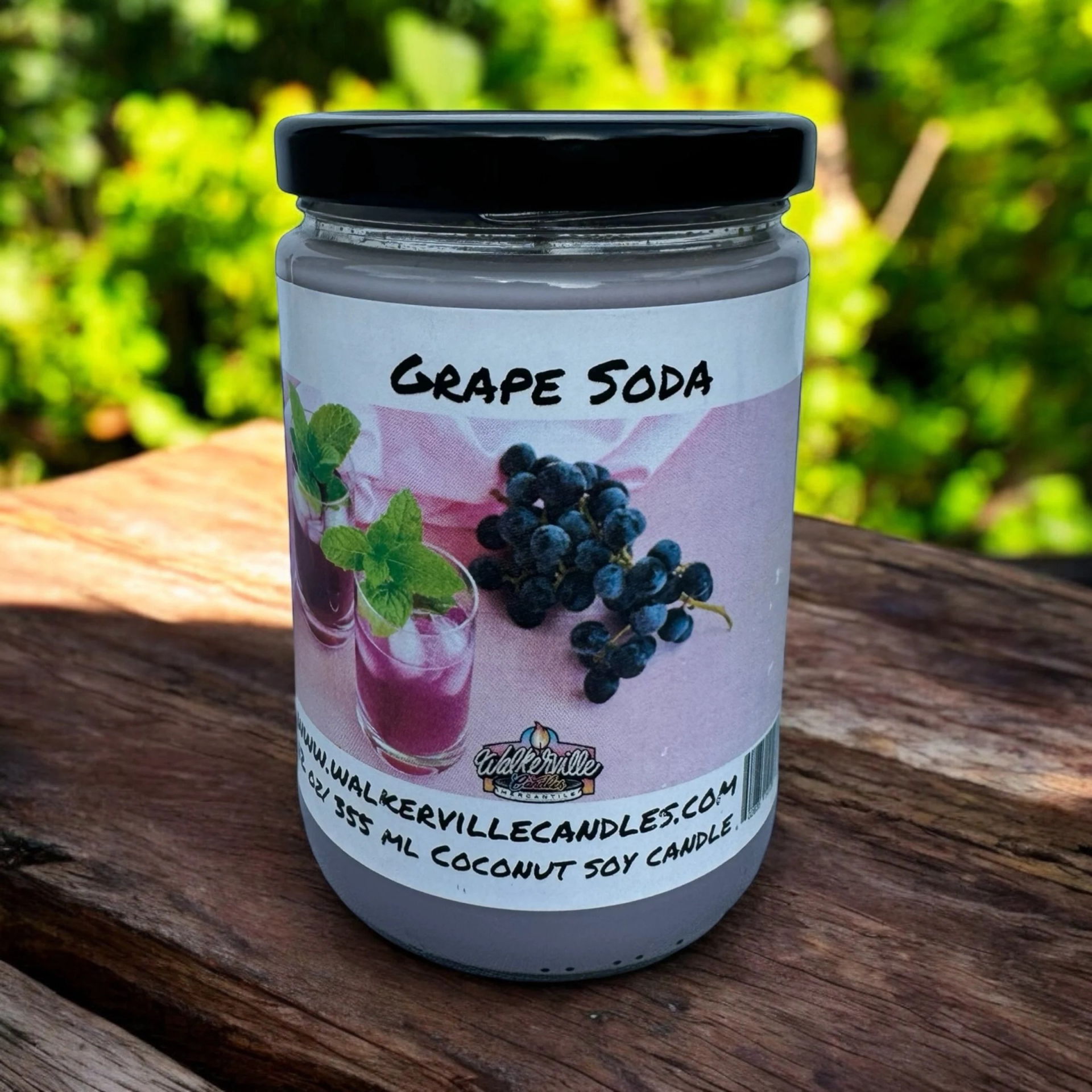 Grape Soda Coconut Soy 12.5 oz/ 375 ml Candle Wood Wick - Walkerville Candles