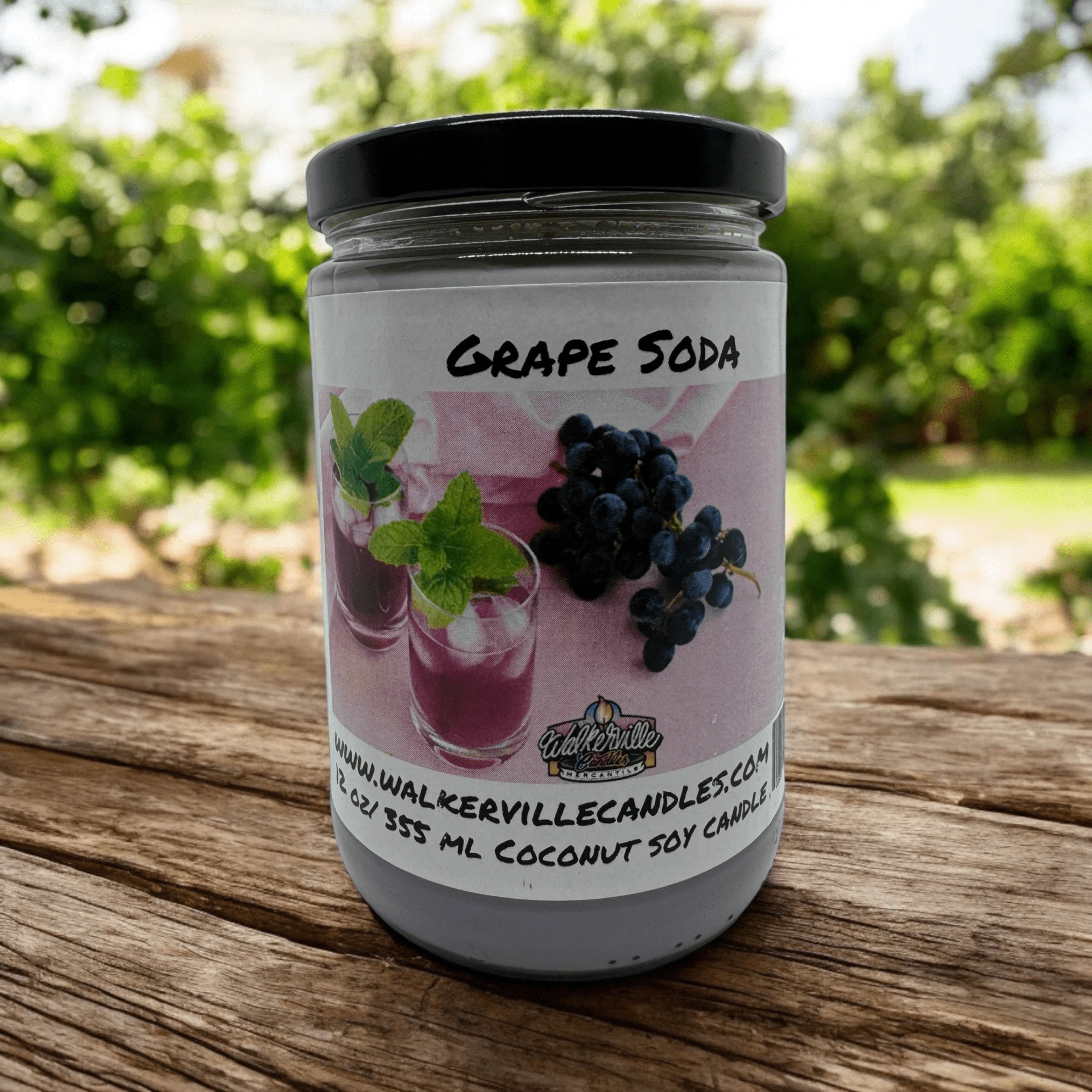 Grape Soda Coconut Soy 12.5 oz/ 375 ml Candle Wood Wick - Walkerville Candles
