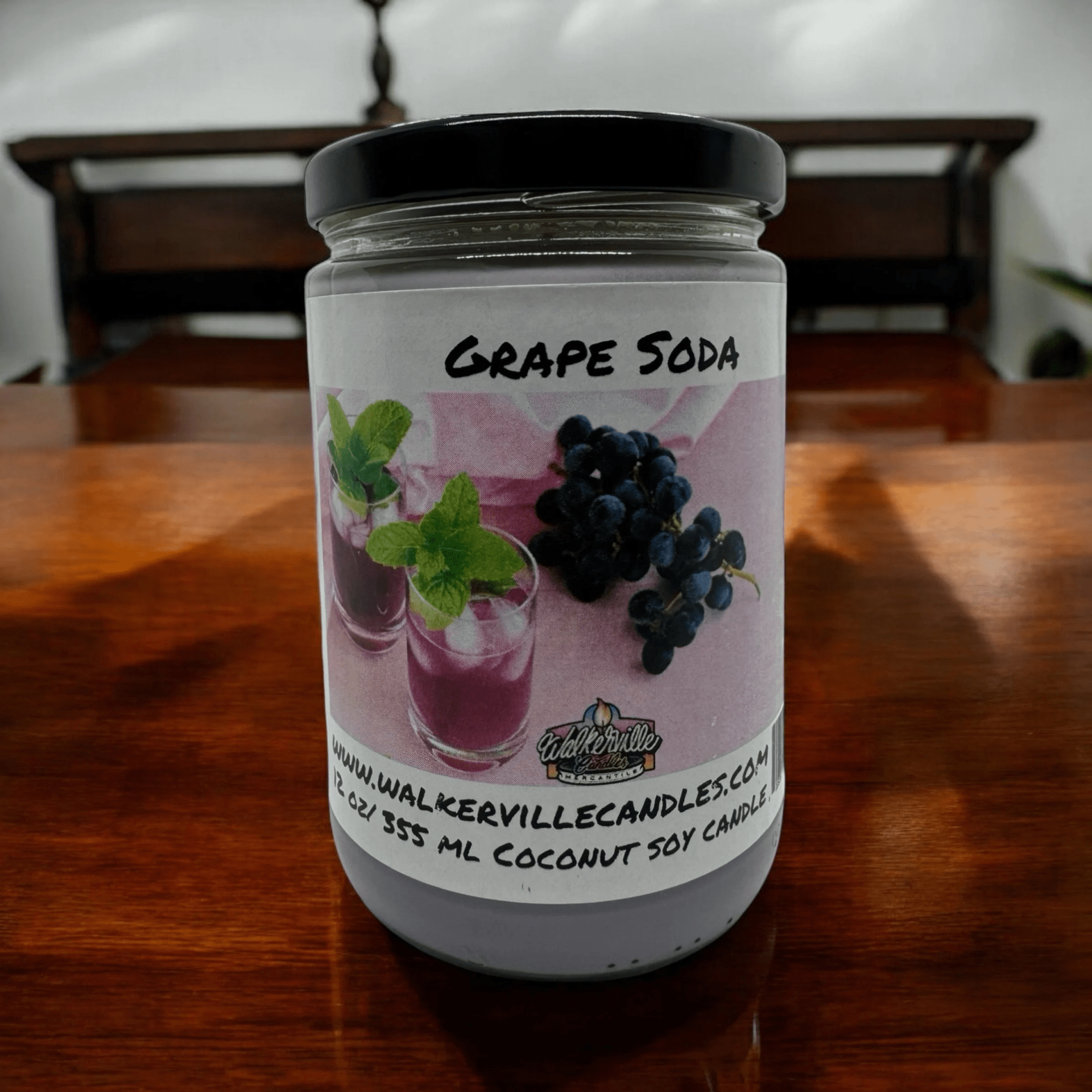 Grape Soda Coconut Soy 12.5 oz/ 375 ml Candle Wood Wick - Walkerville Candles