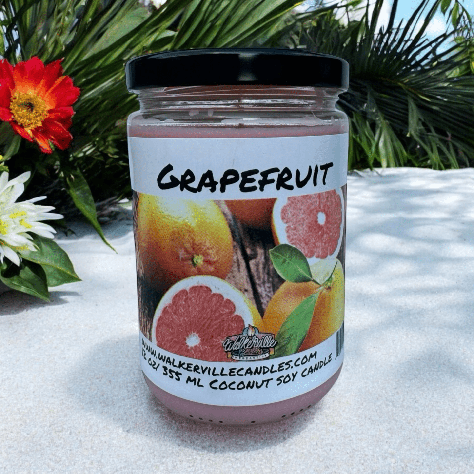 Grapefruit Coconut Soy 12.5 oz/ 375 ml Candle Wood Wick - Walkerville Candles