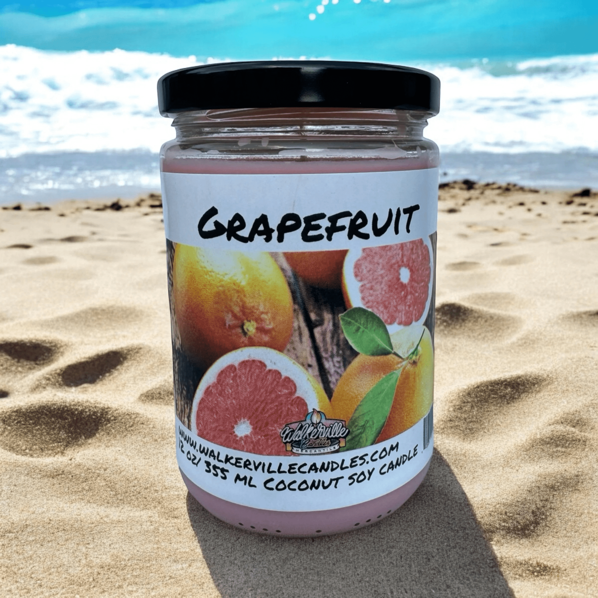 Grapefruit Coconut Soy 12.5 oz/ 375 ml Candle Wood Wick - Walkerville Candles