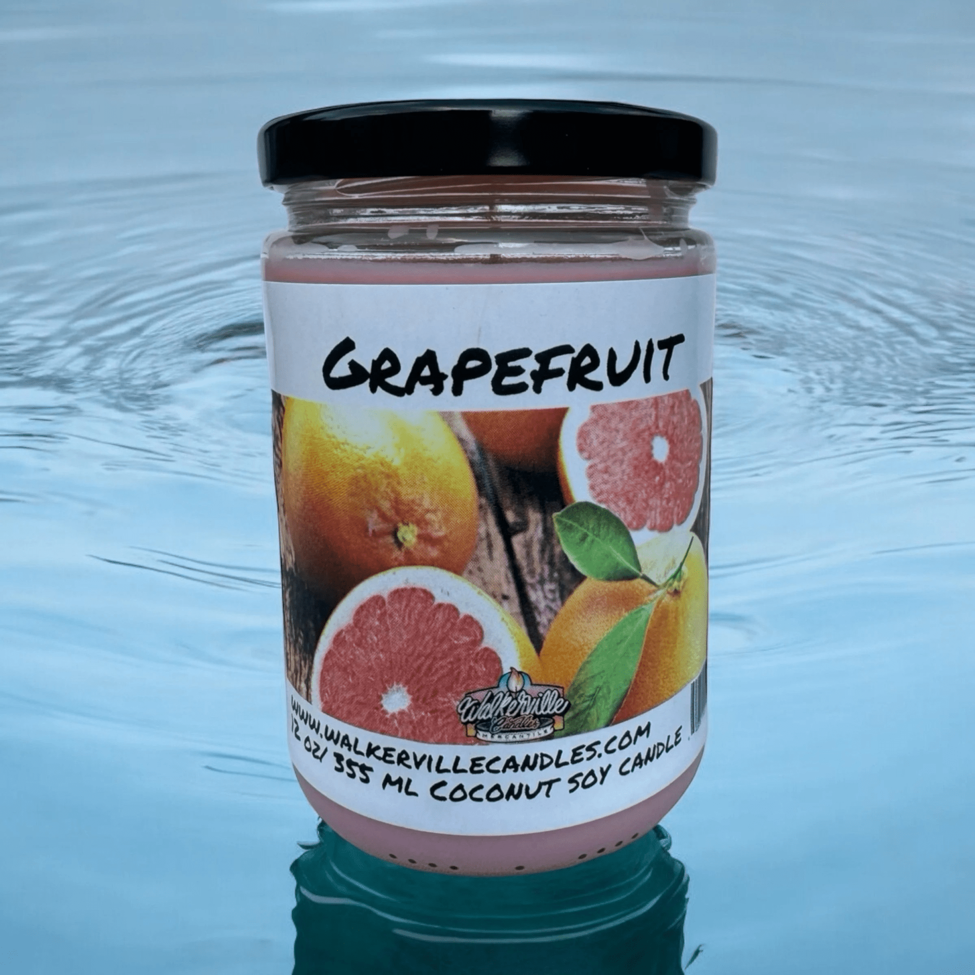 Grapefruit Coconut Soy 12.5 oz/ 375 ml Candle Wood Wick - Walkerville Candles
