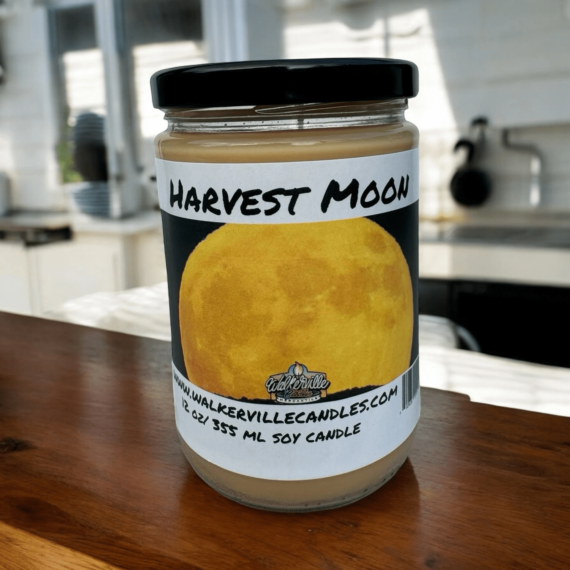 Harvest Moon Coconut Soy 12.5 oz/ 375 ml Candle Wood Wick - Walkerville Candles