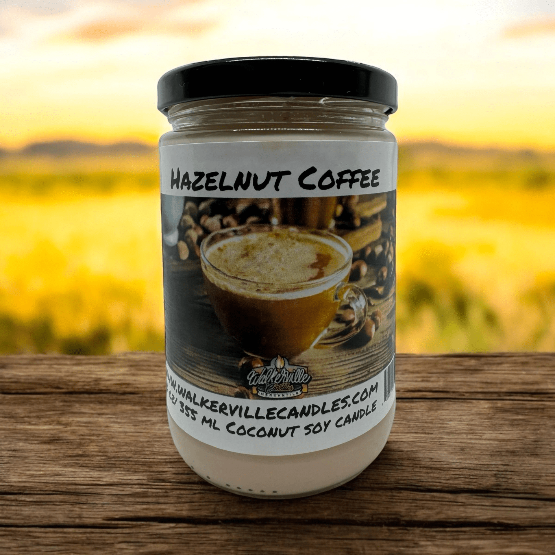 Hazelnut Coffee Coconut Soy 12.5 oz/ 375 ml Candle Wood Wick - Walkerville Candles