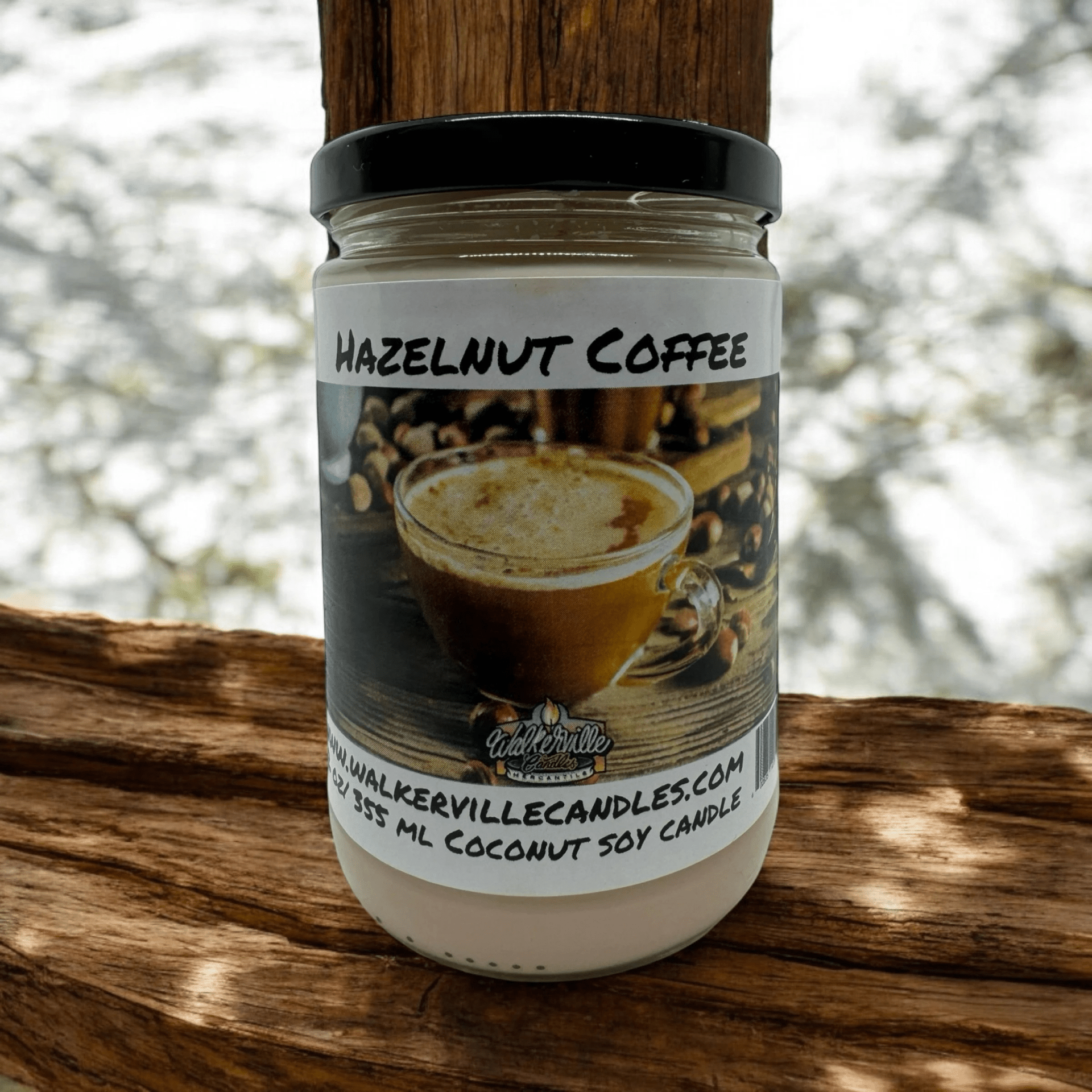 Hazelnut Coffee Coconut Soy 12.5 oz/ 375 ml Candle Wood Wick - Walkerville Candles