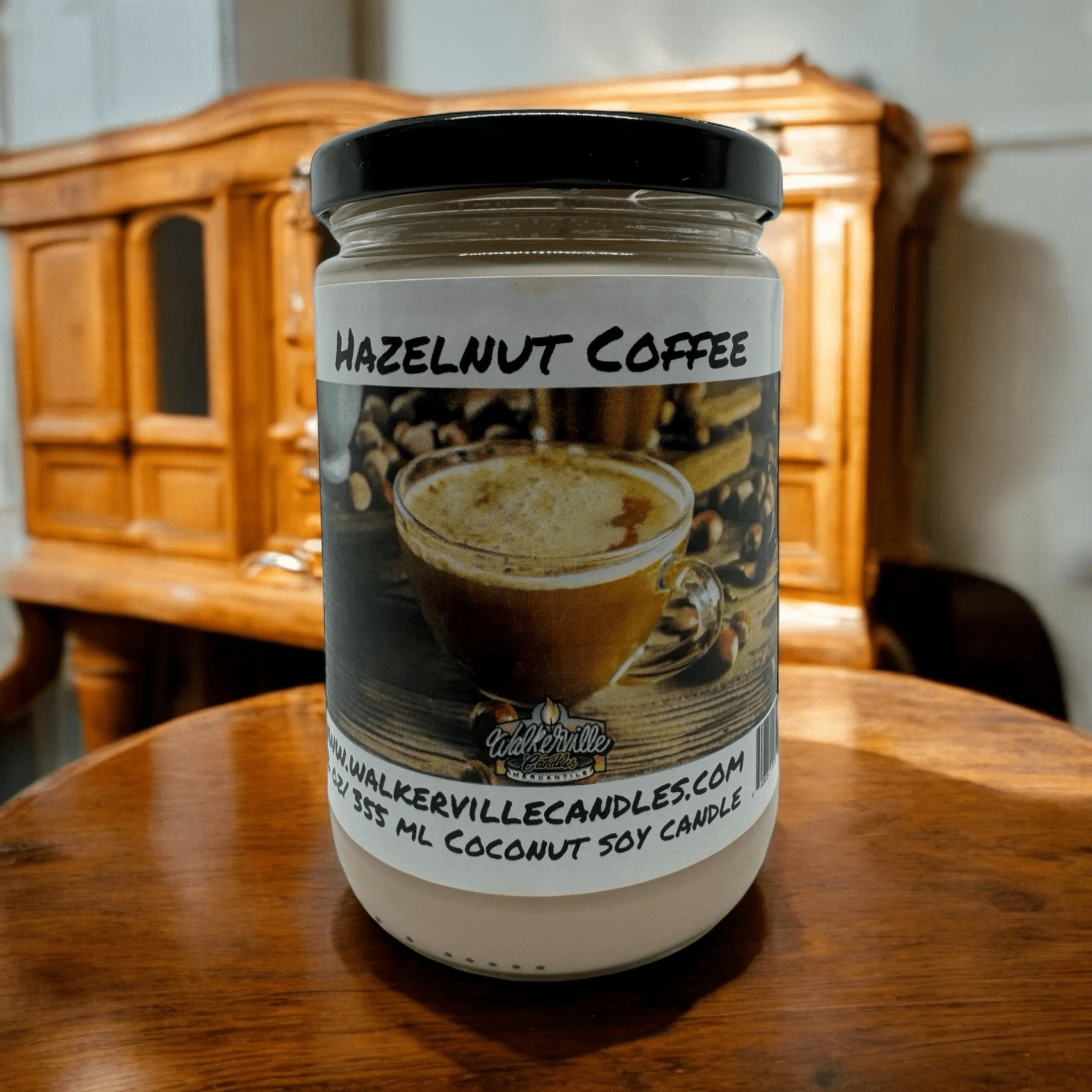Hazelnut Coffee Coconut Soy 12.5 oz/ 375 ml Candle Wood Wick - Walkerville Candles