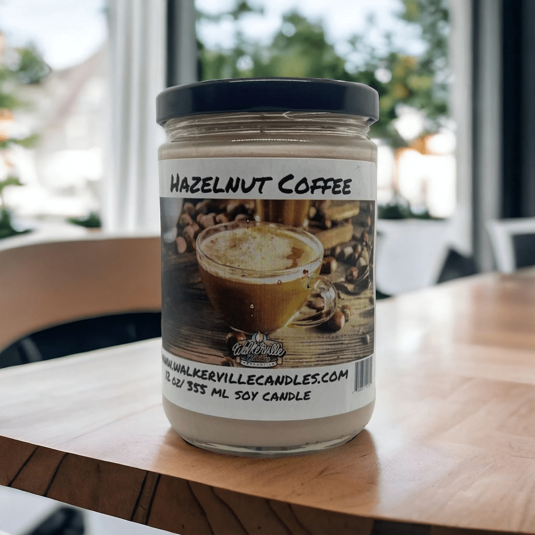 Hazelnut Coffee Coconut Soy 12.5 oz/ 375 ml Candle Wood Wick - Walkerville Candles