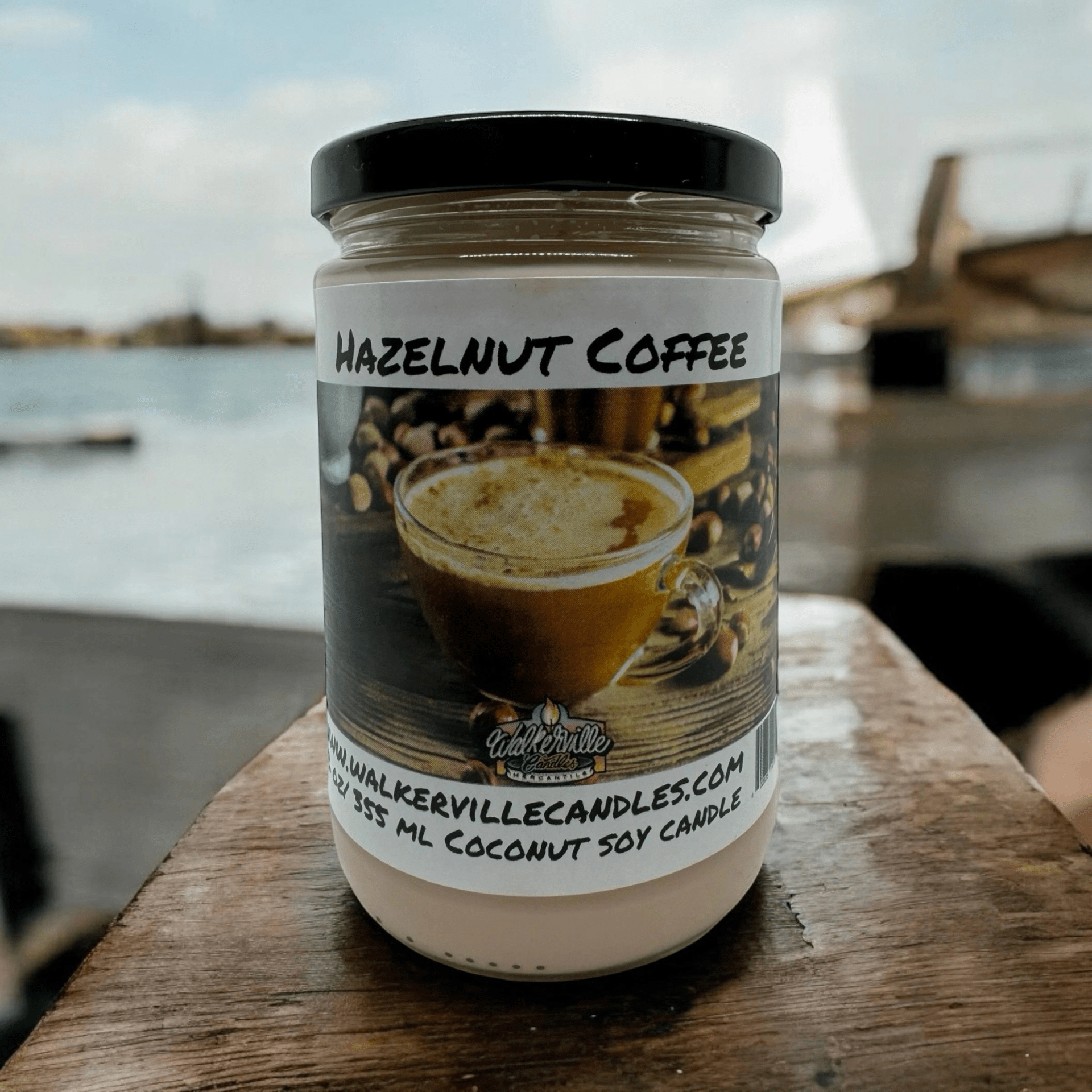 Hazelnut Coffee Coconut Soy 12.5 oz/ 375 ml Candle Wood Wick - Walkerville Candles