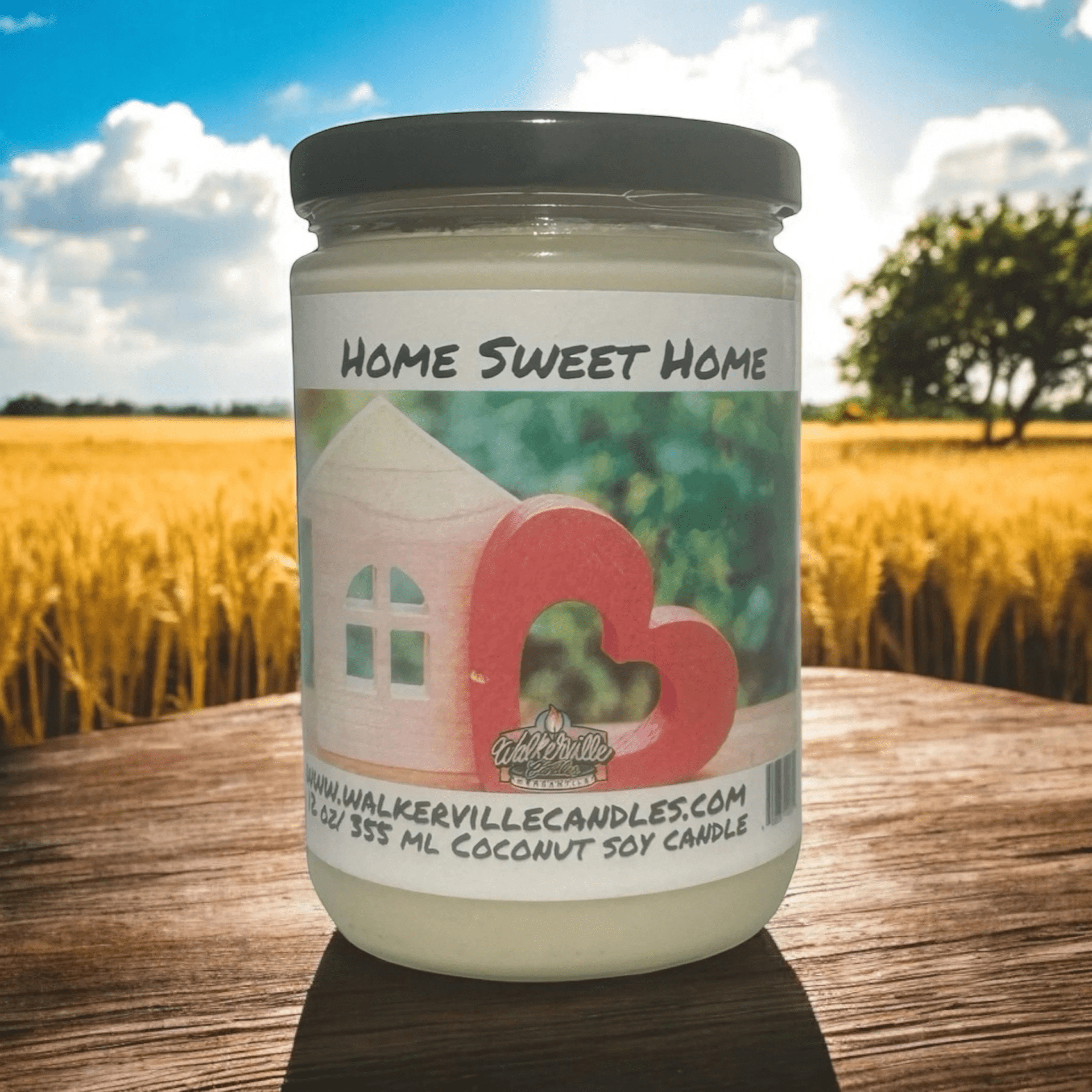Home Sweet Home Coconut Soy 12.5 oz/ 375 ml Candle Wood Wick - Walkerville Candles