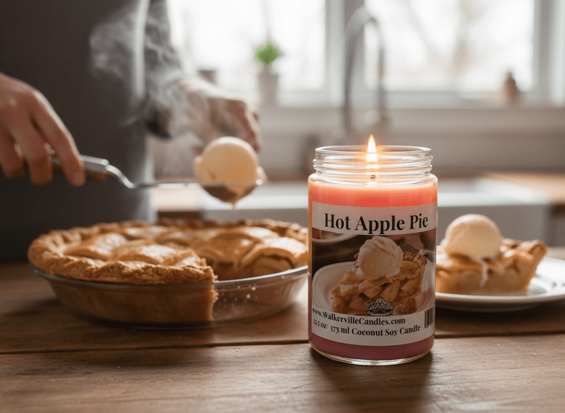 Hot Apple Pie Coconut Soy 12.5 oz/ 375 ml Candle Wood Wick - Walkerville Candles