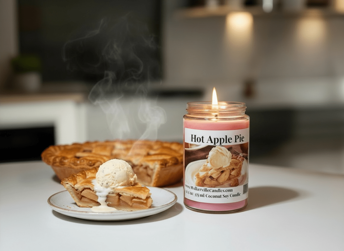 Hot Apple Pie Coconut Soy 12.5 oz/ 375 ml Candle Wood Wick - Walkerville Candles