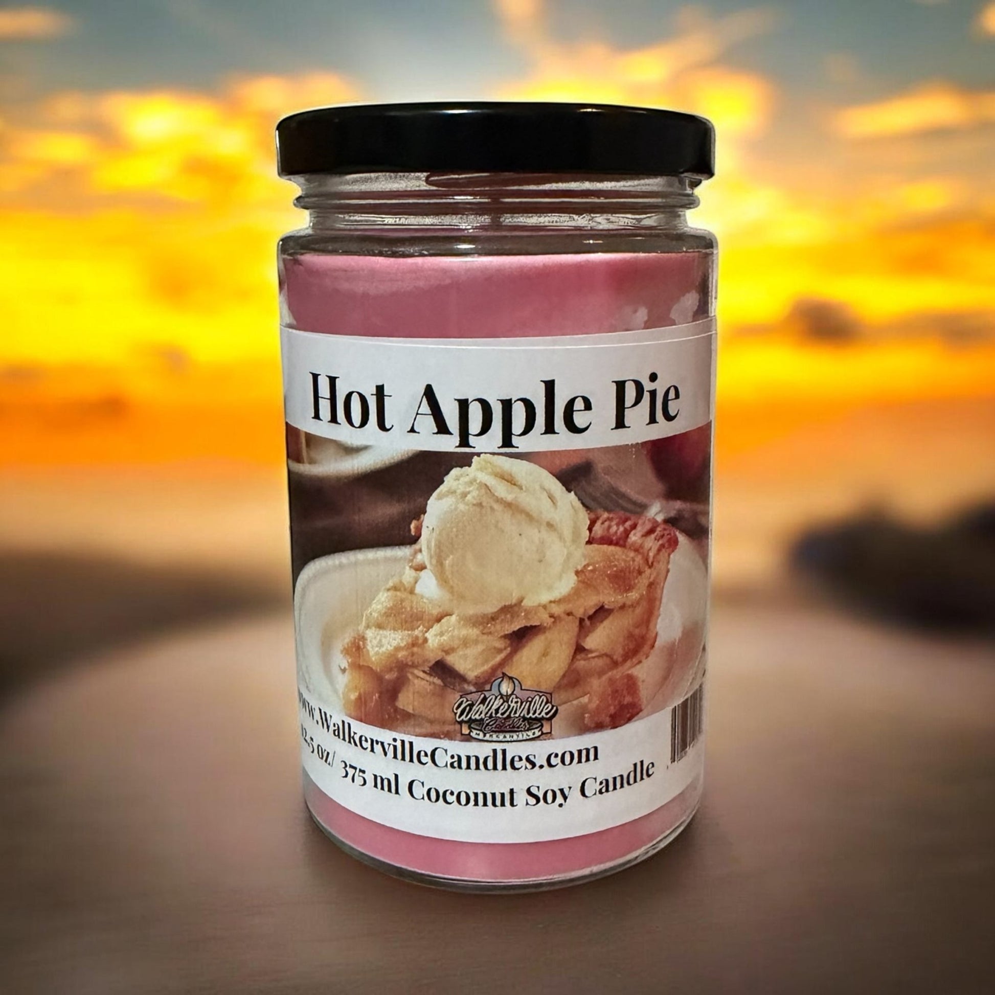 Hot Apple Pie Coconut Soy 12.5 oz/ 375 ml Candle Wood Wick - Walkerville Candles