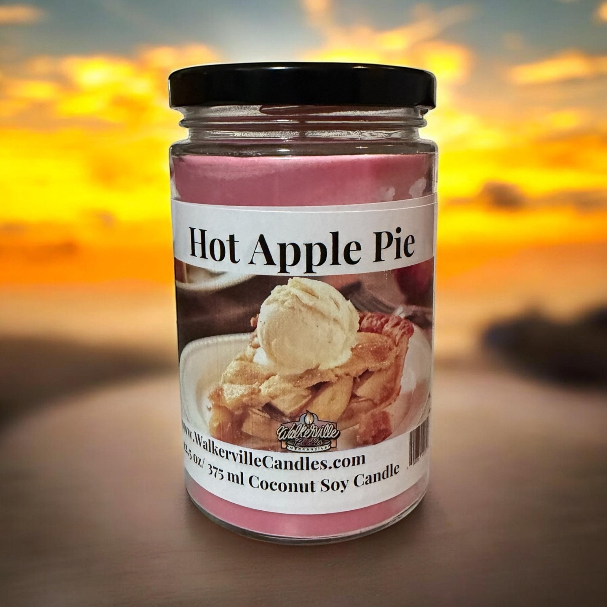 Hot Apple Pie Coconut Soy 12.5 oz/ 375 ml Candle Wood Wick - Walkerville Candles