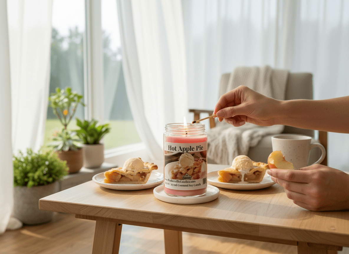 Hot Apple Pie Coconut Soy 12.5 oz/ 375 ml Candle Wood Wick - Walkerville Candles
