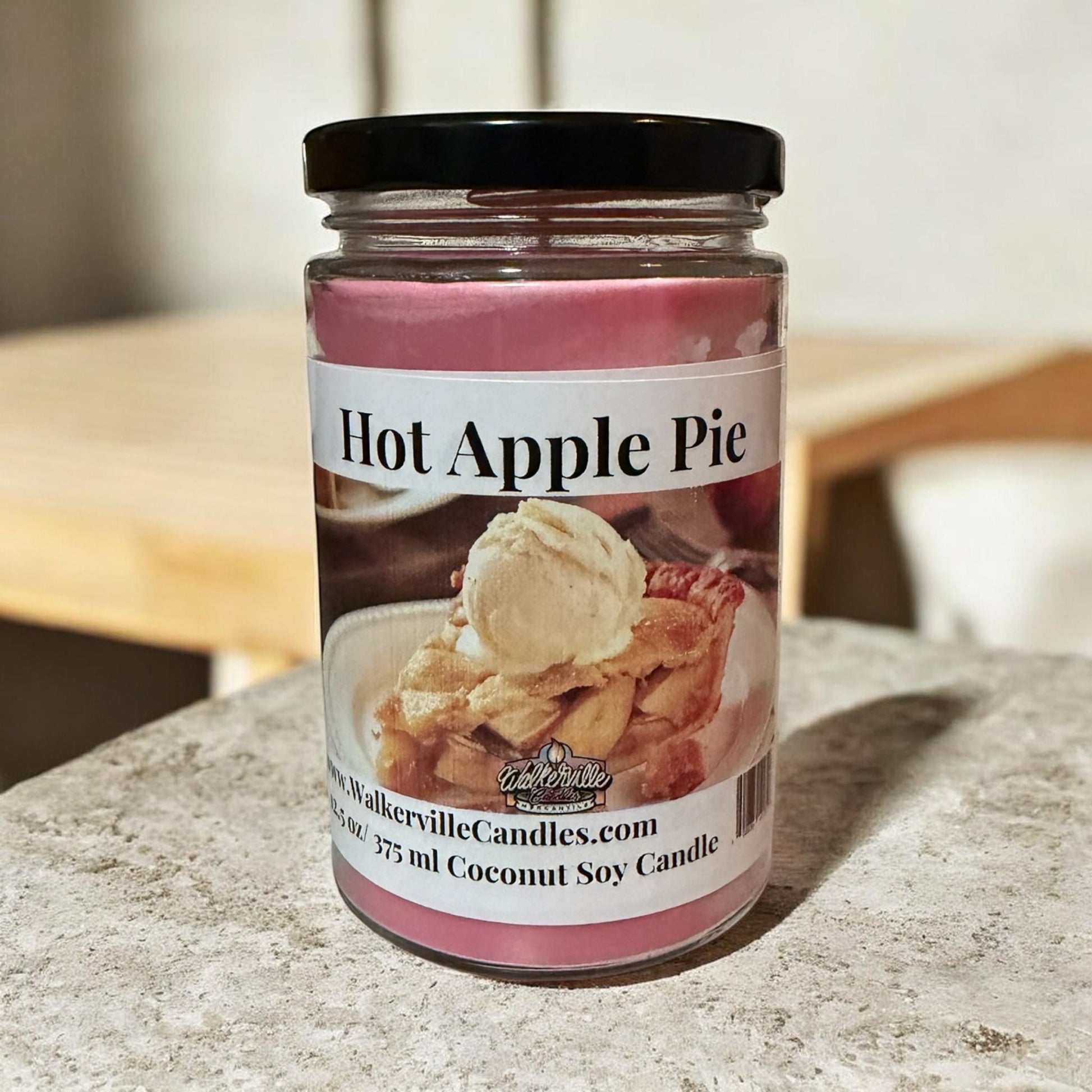 Hot Apple Pie Coconut Soy 12.5 oz/ 375 ml Candle Wood Wick - Walkerville Candles