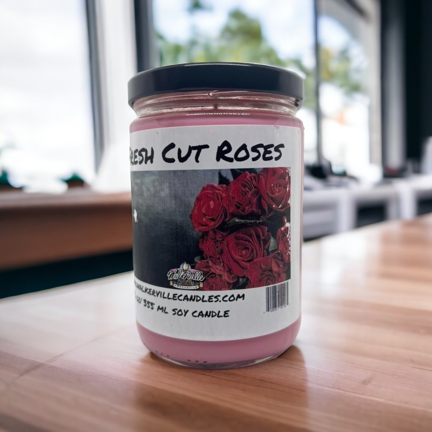 Fresh Cut Roses 100% Coconut Soy Eco-friendly 12 oz Candle Wood Wick