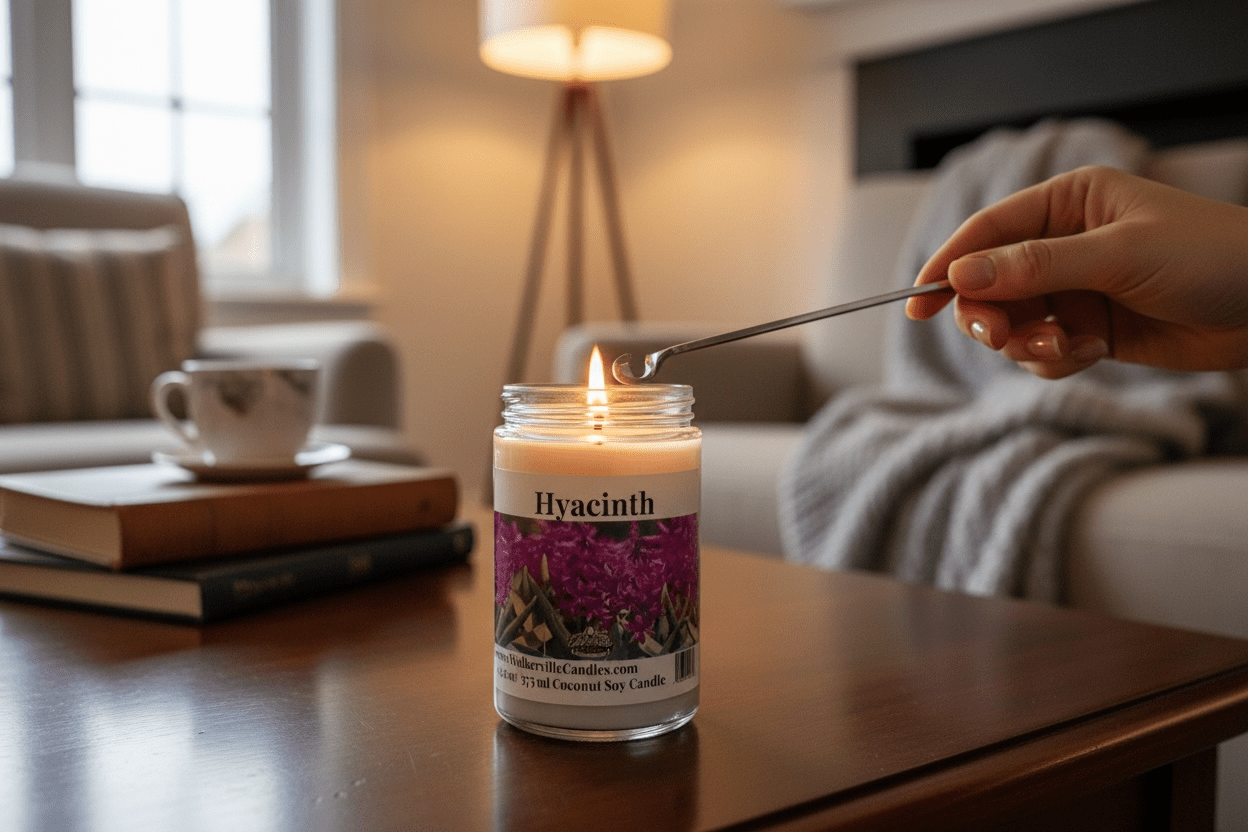 Hyacinth Coconut Soy 12.5 oz/ 375 ml Candle Wood Wick - Walkerville Candles
